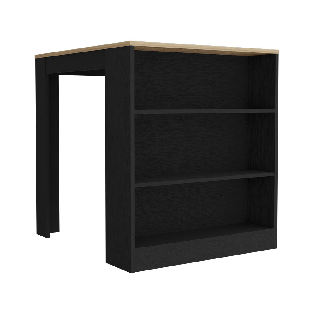 Toledo Kitchen Counter Dining Table, Black & Pine