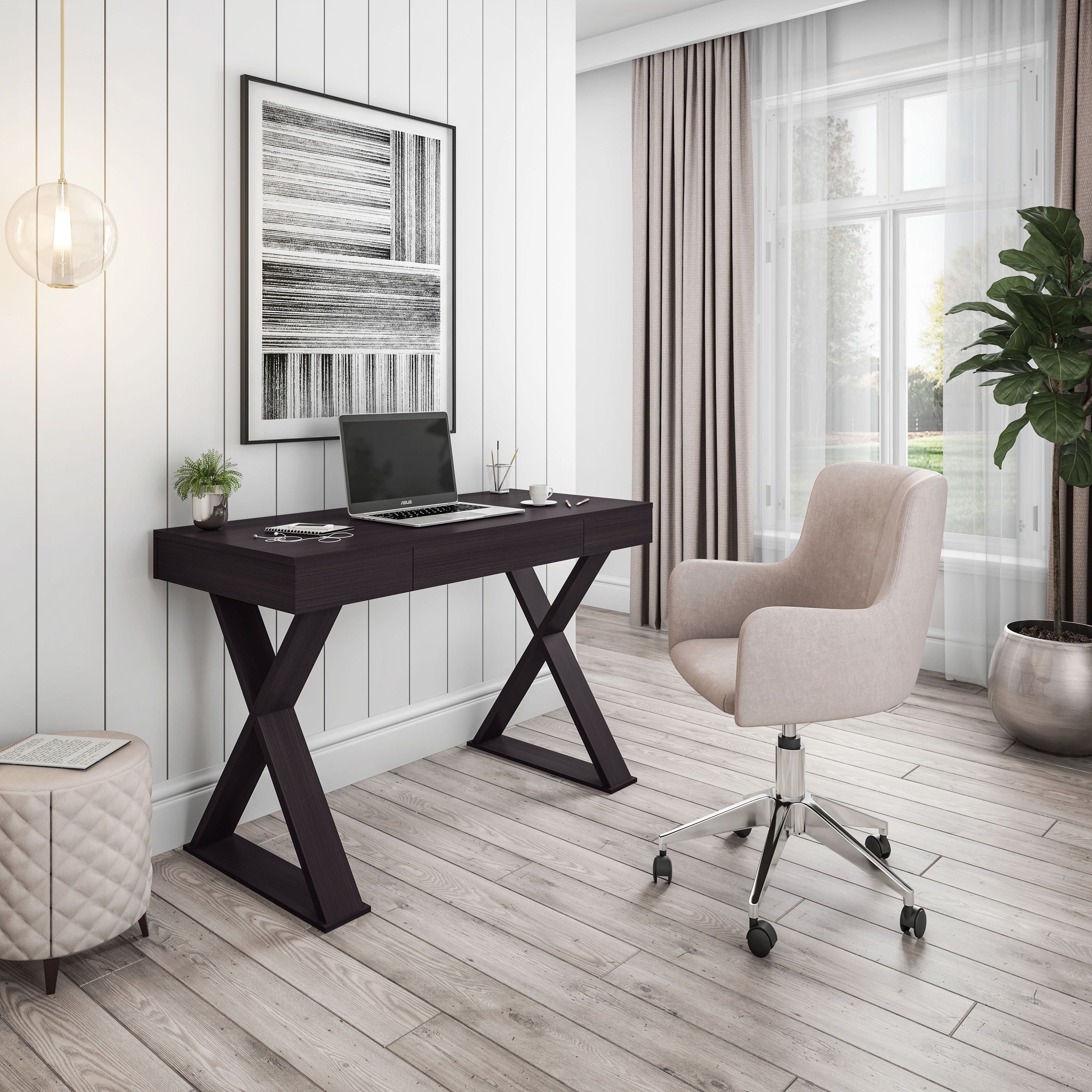 Trendy Writing Desk w/ Drawer, Espresso