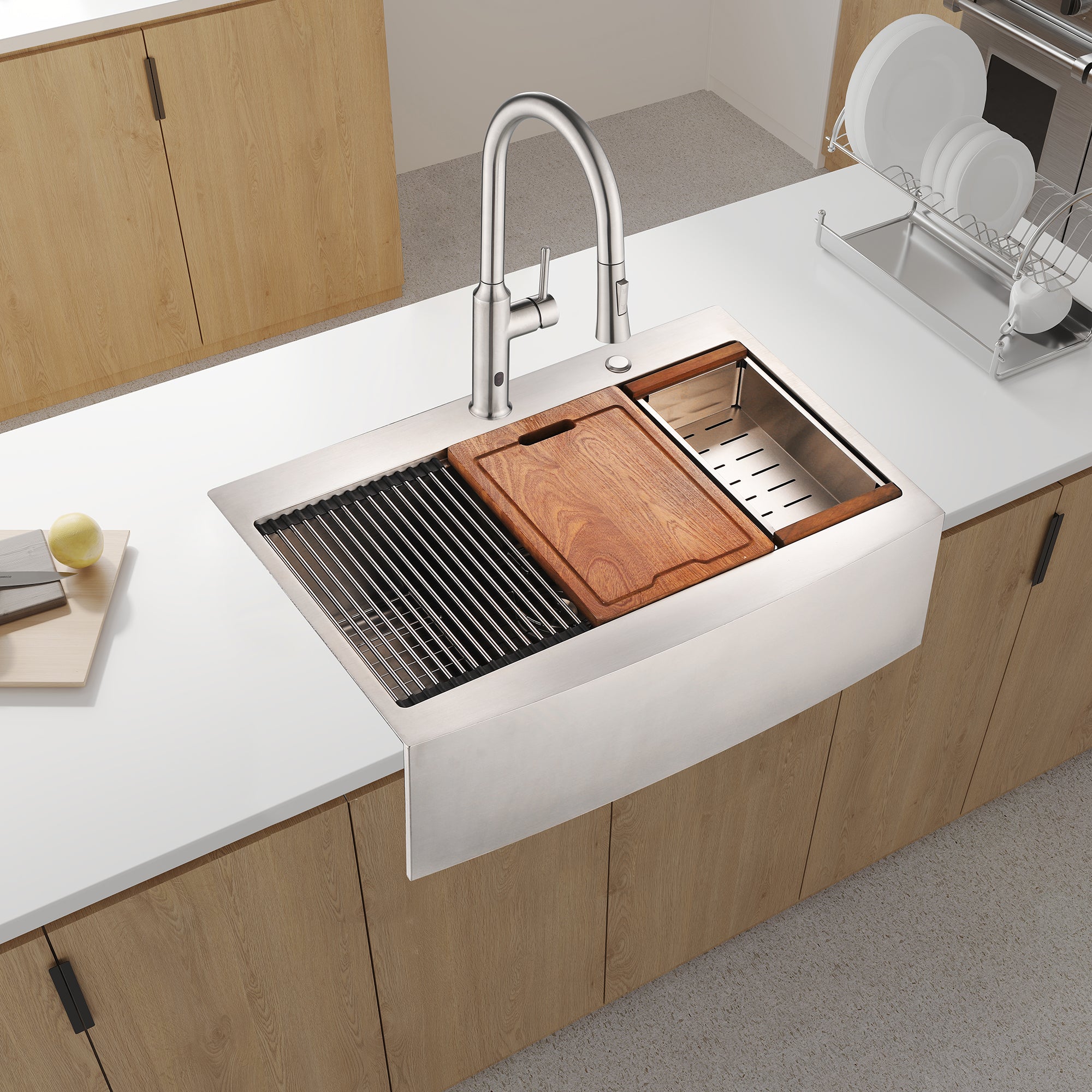 Farmhouse Apron Sink: 33x22x10" Stainless Steel