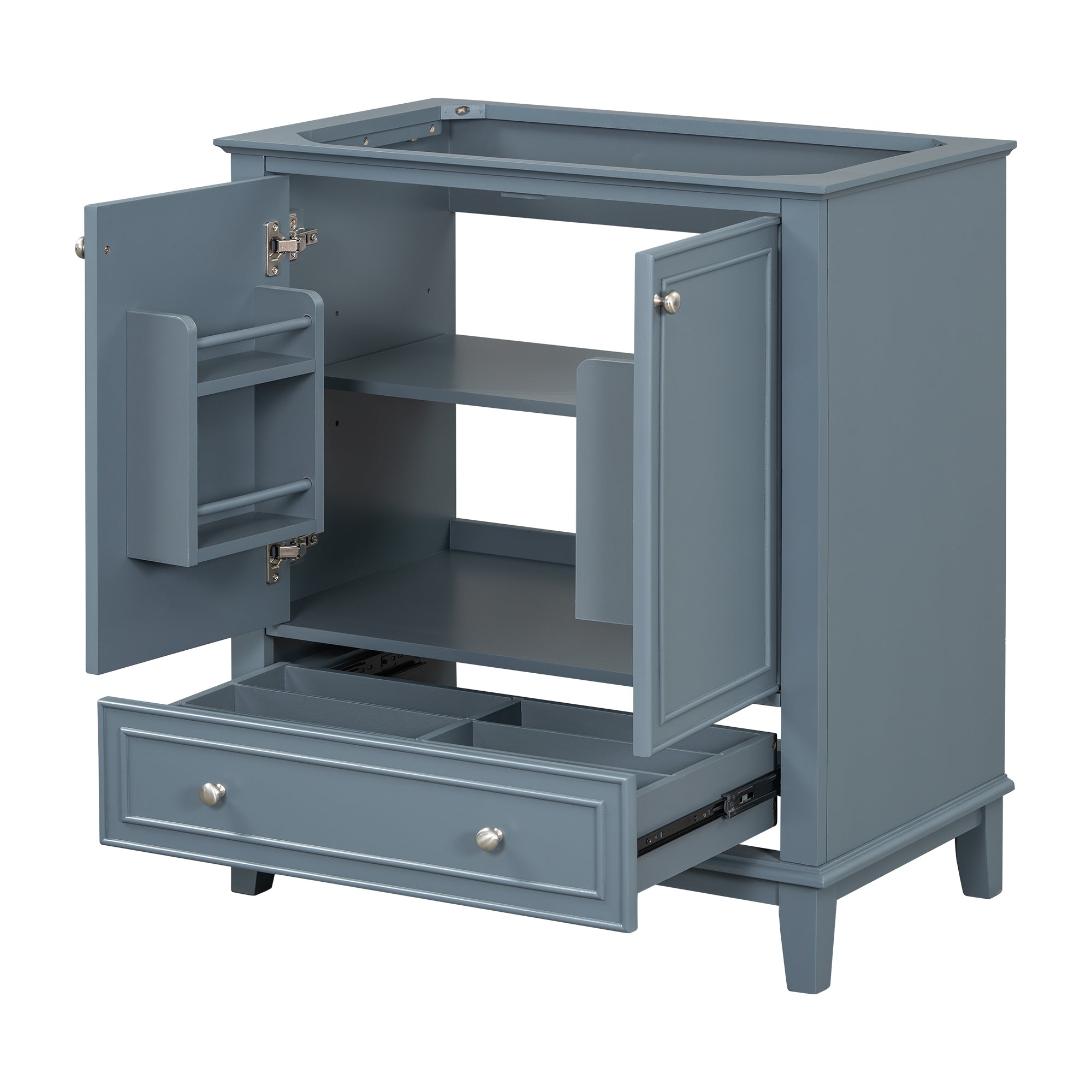 30" Blue Bathroom Vanity Base Cabinet w/ Doors & Drawer