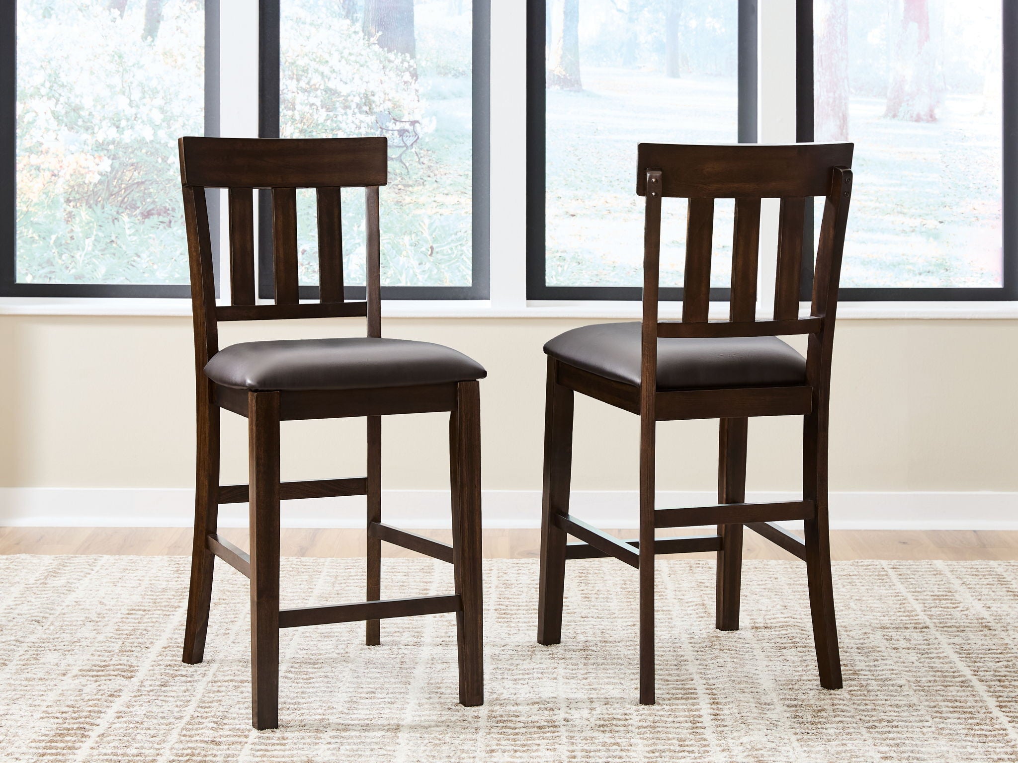 Haddigan - Upholstered Barstool (Set of 2) - Dark Brown