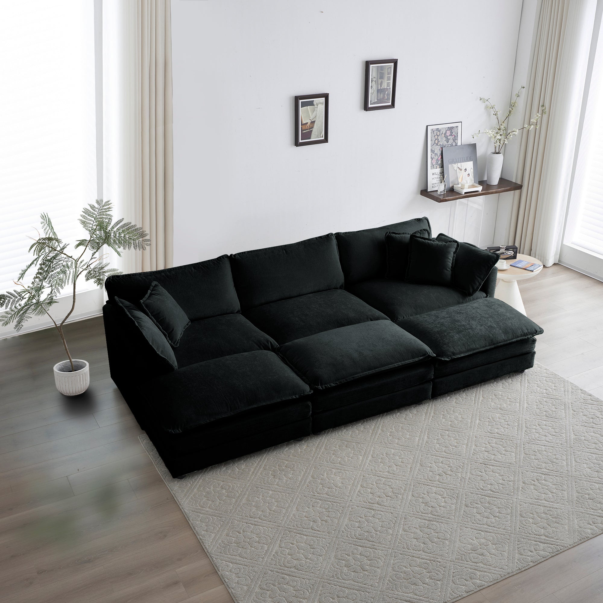 U-Shaped Sectional Sofa: 6-Seater Comfort