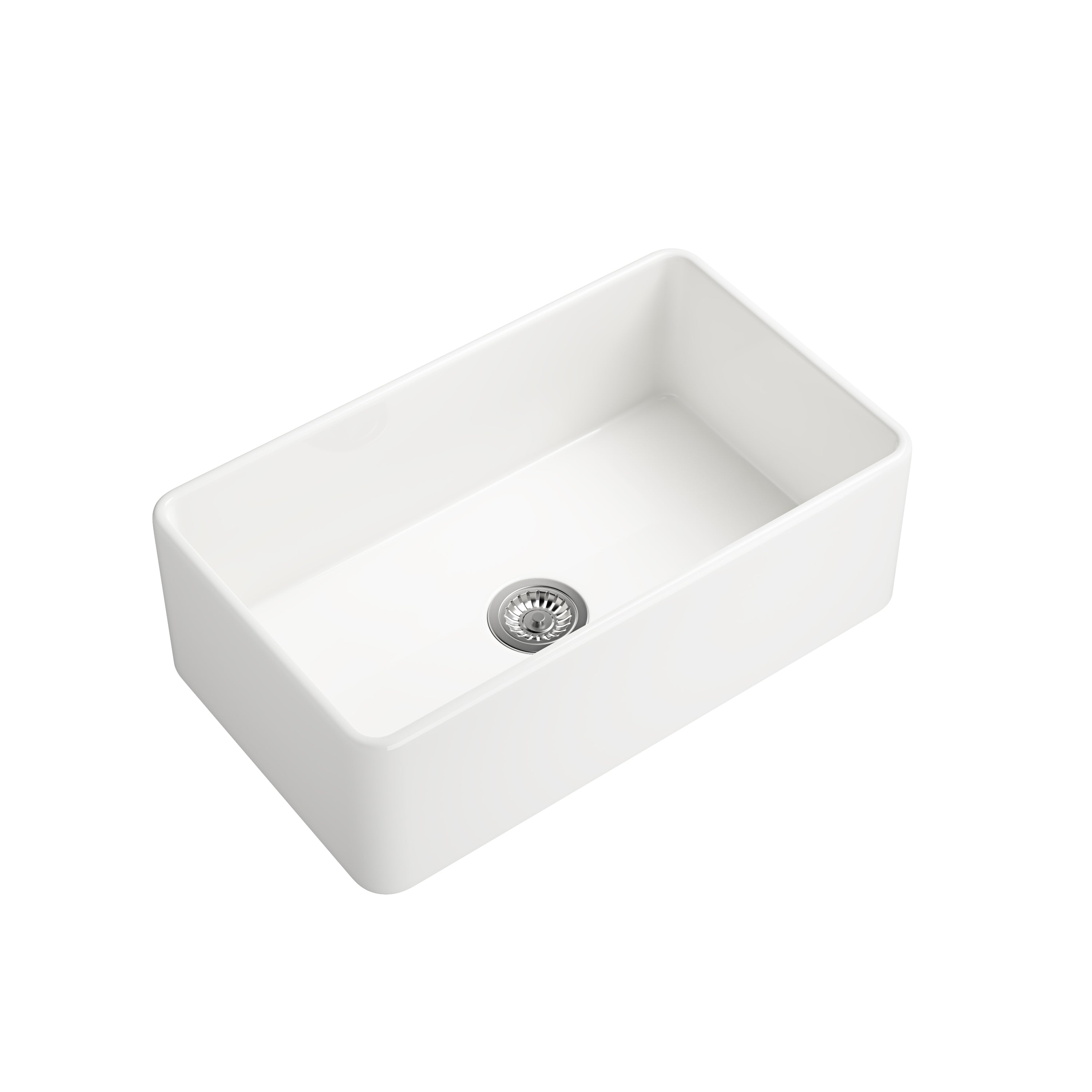 Deep Apron Farmhouse Sink: White, Single Bowl