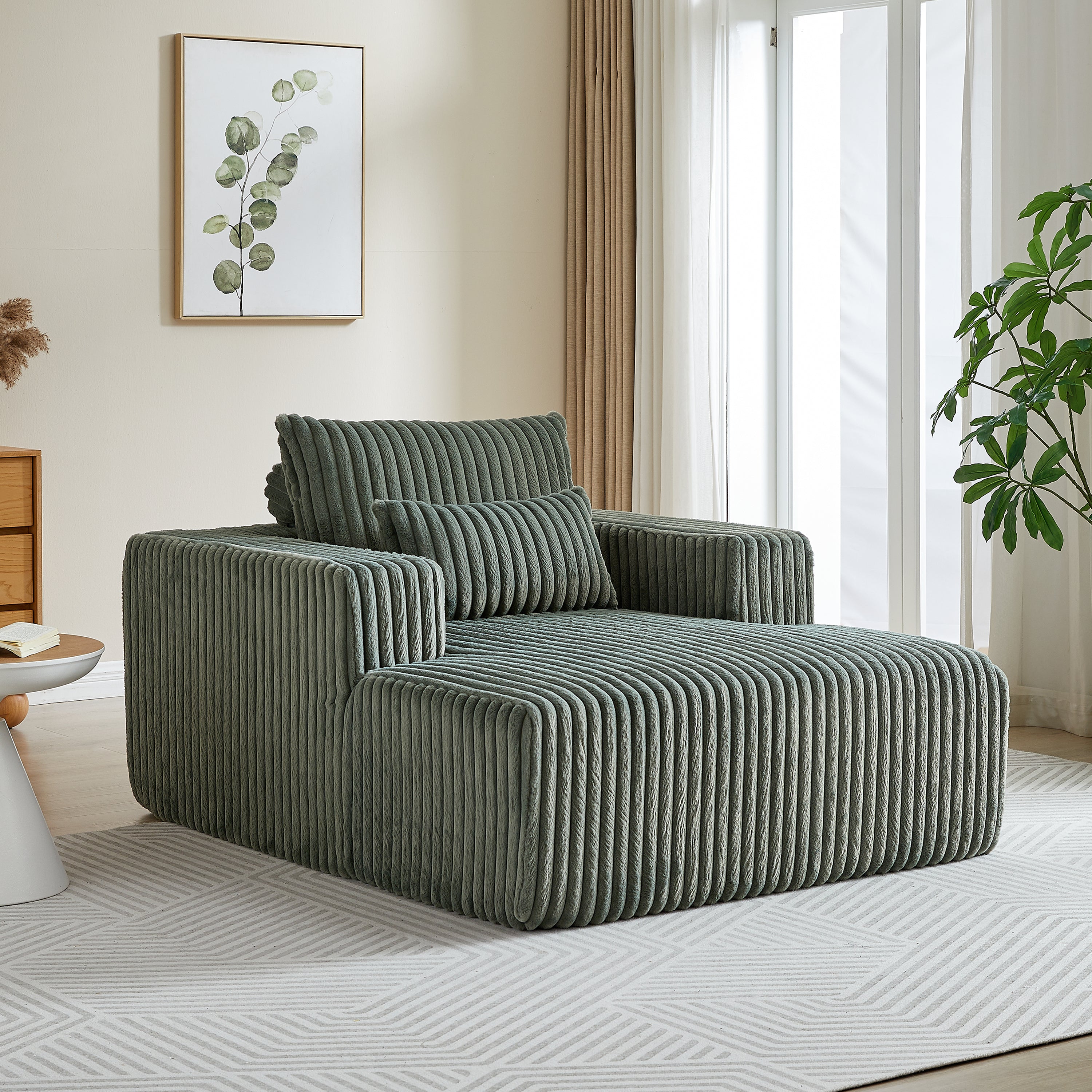 Modern Corduroy Sleeper Chair (62.5")