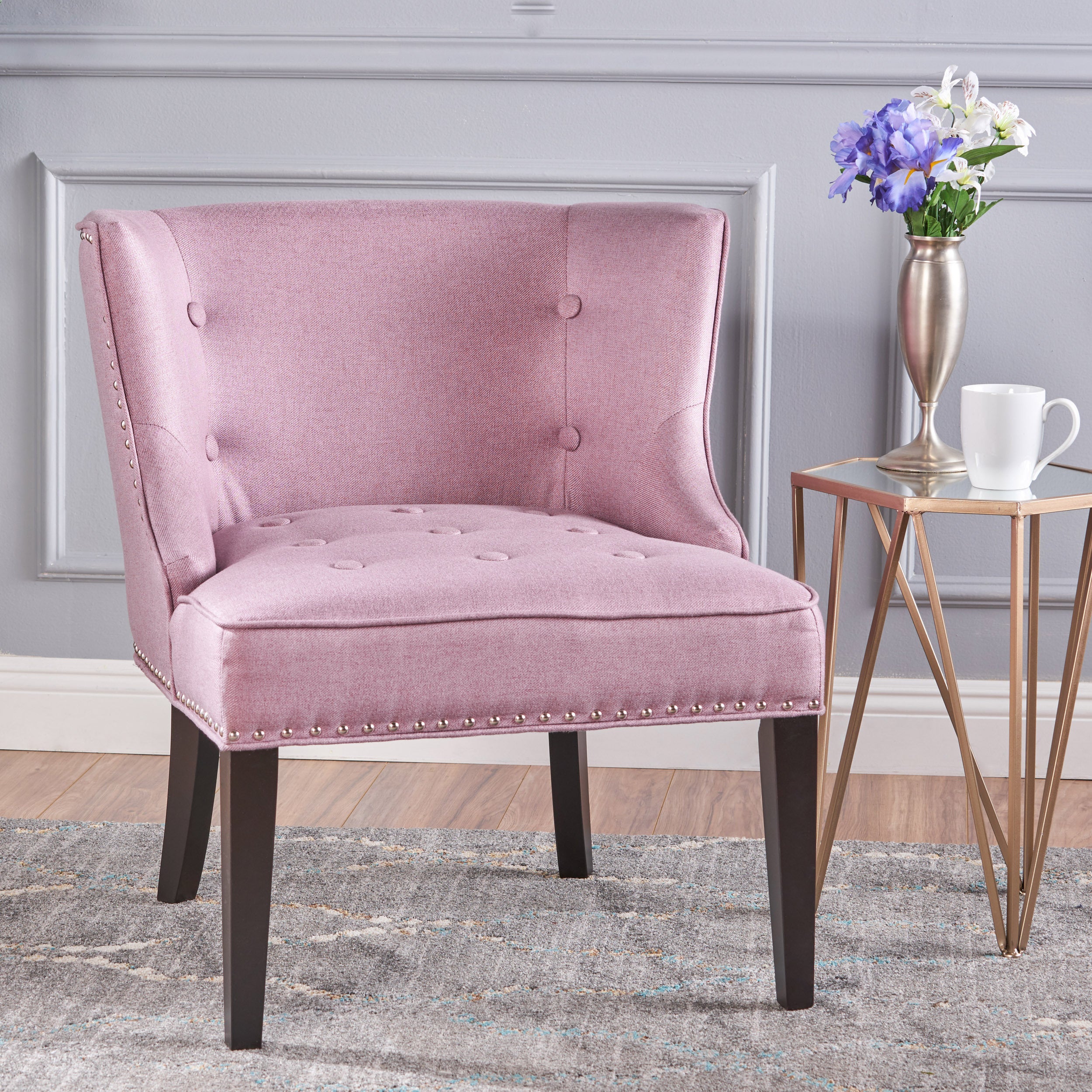 Lavender Purple Fabric Occasional Chair