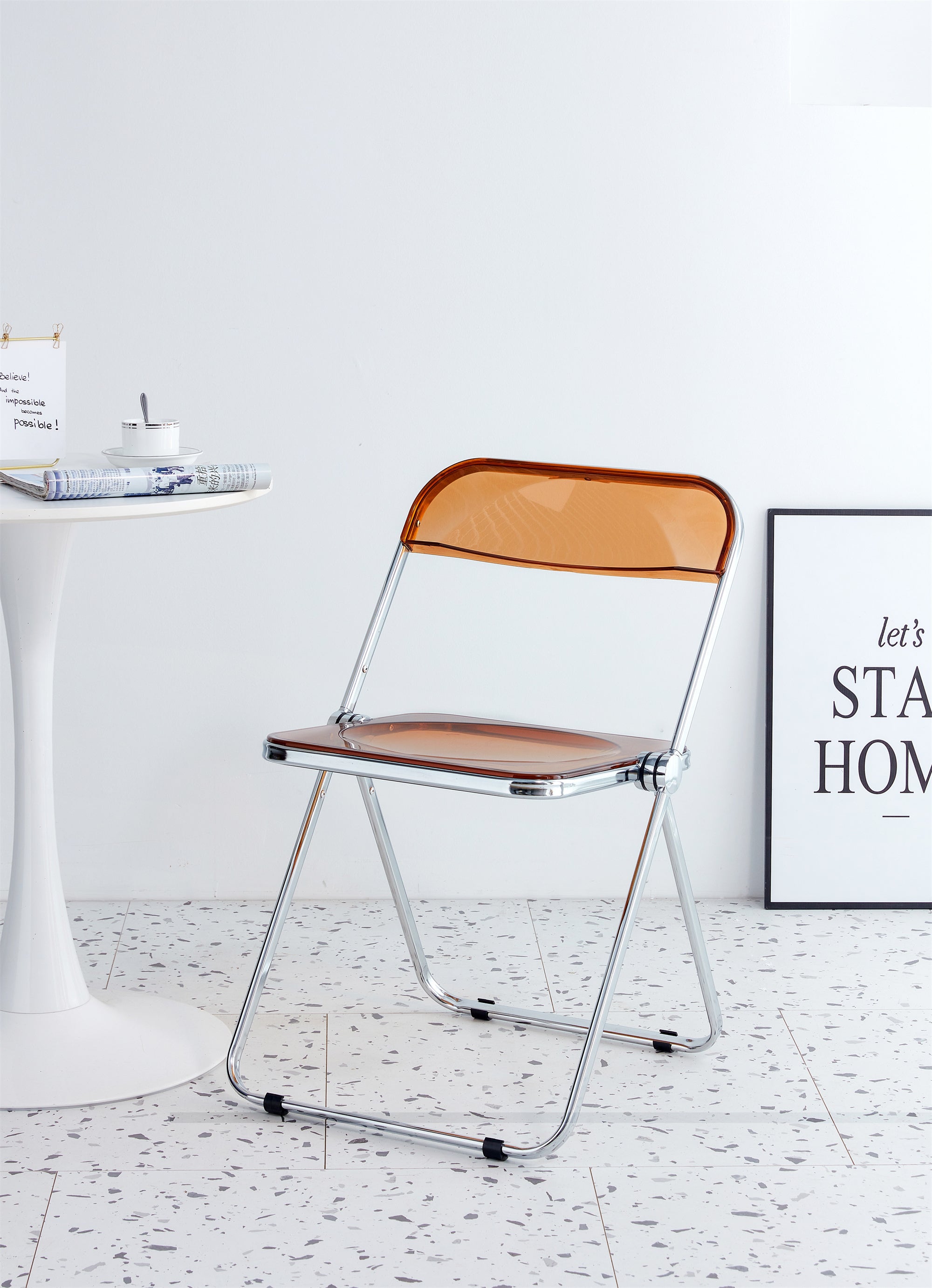 Clear Folding Chair | Transparent Plastic | Living Room Seating