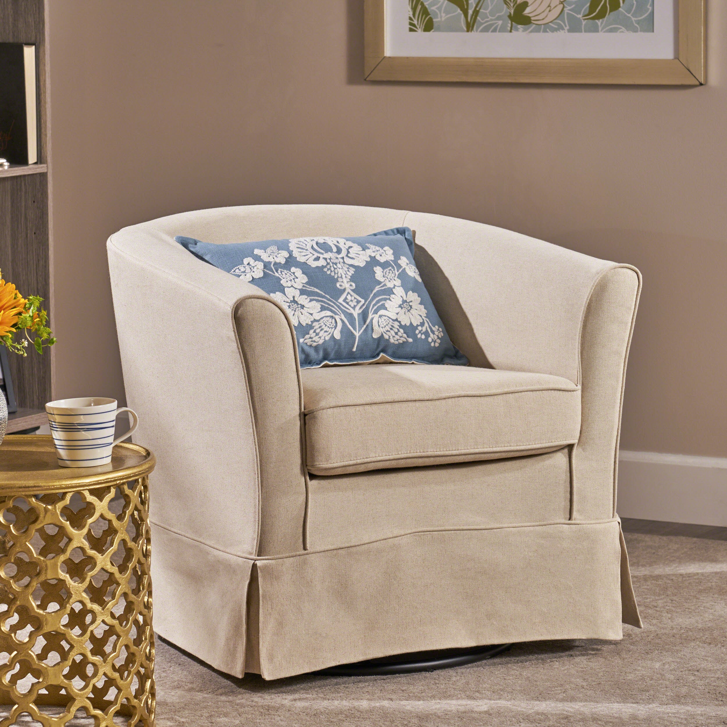 Swivel Chair: Loose Cover Included