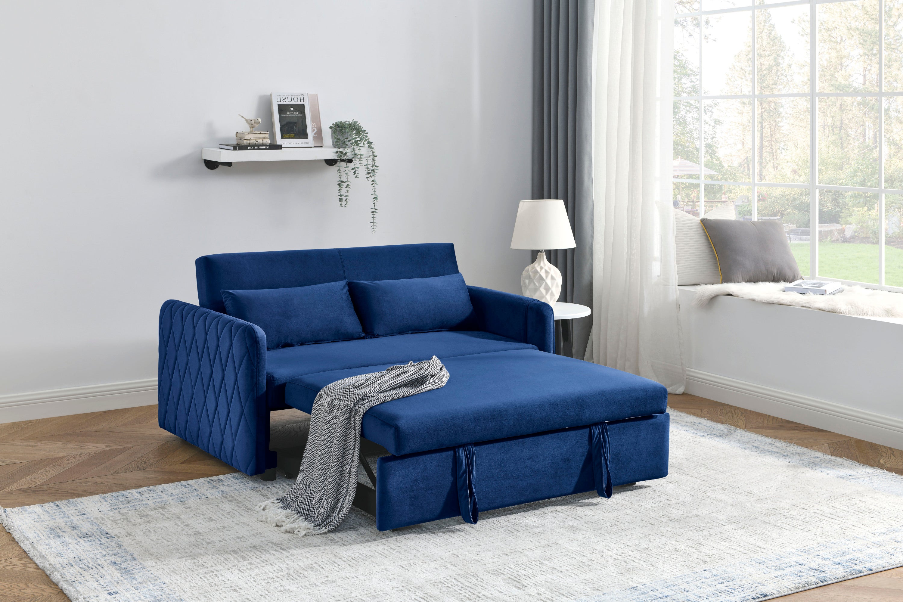Modern Convertible Sofa Bed with Pull-Out Bed