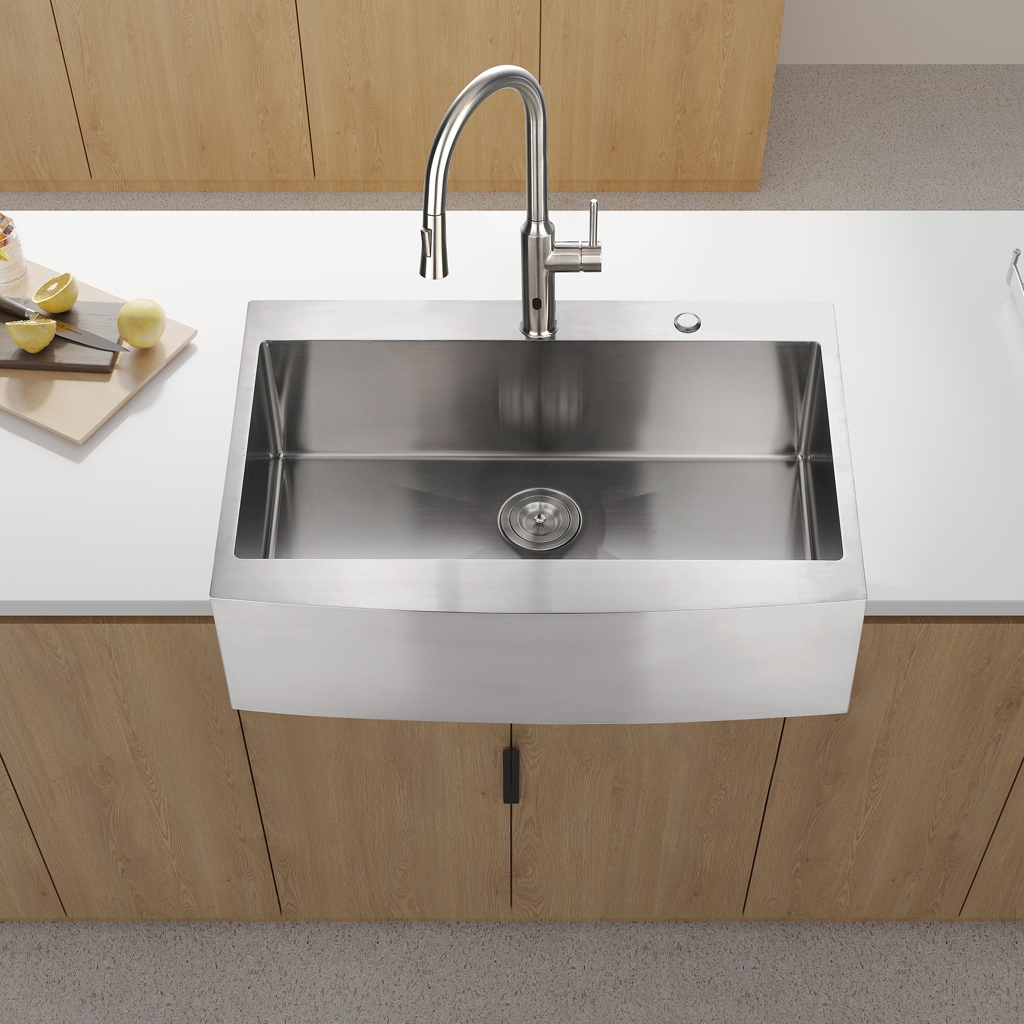Farmhouse Apron Sink: 33x22x10" Stainless Steel