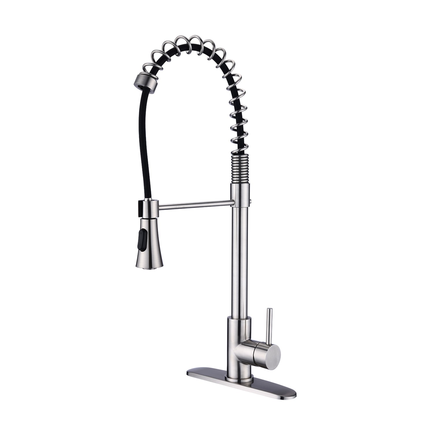 Brushed Nickel Kitchen Faucet: Modern High-Arc Spring