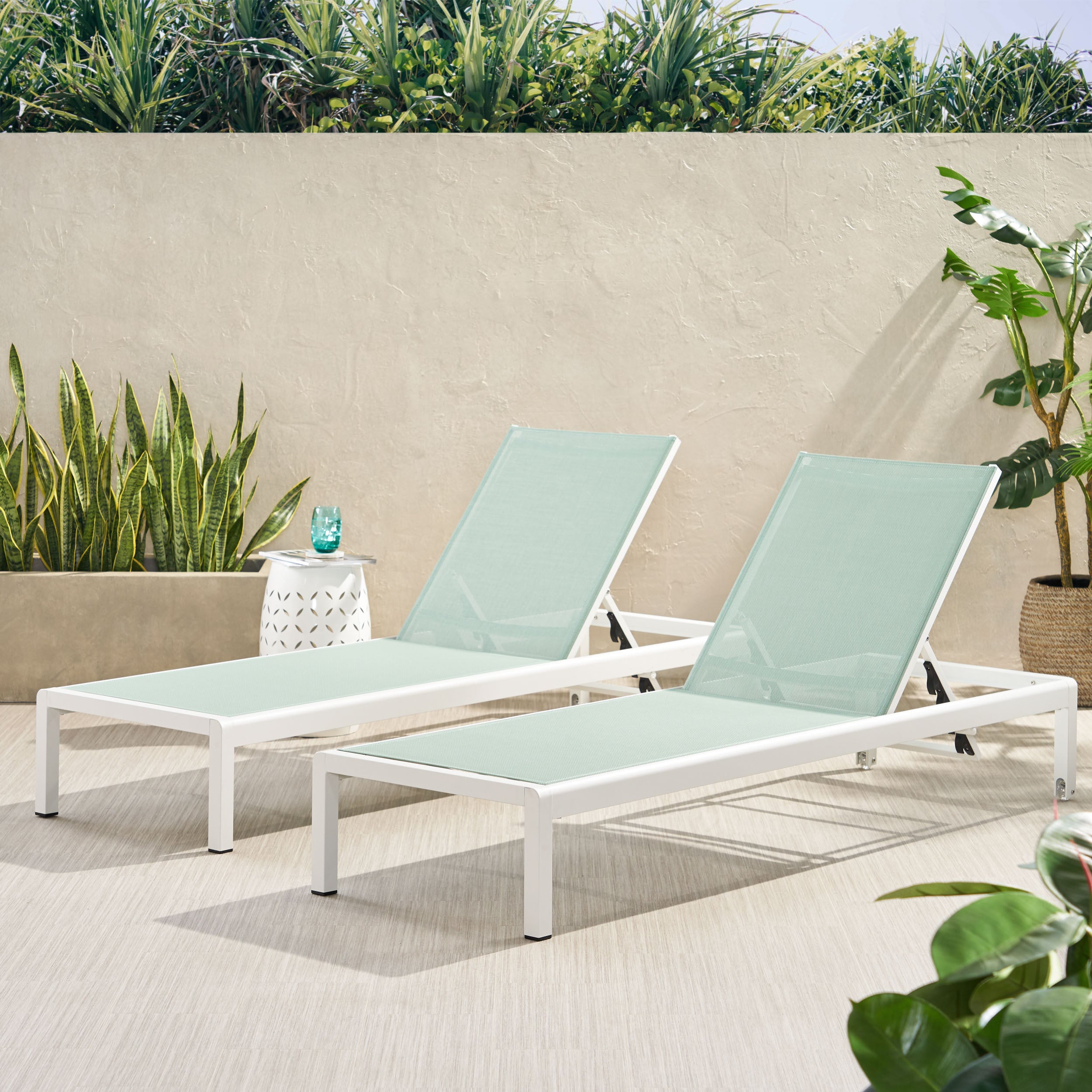 Cape Coral White KD Chaise Lounge | Patio Furniture