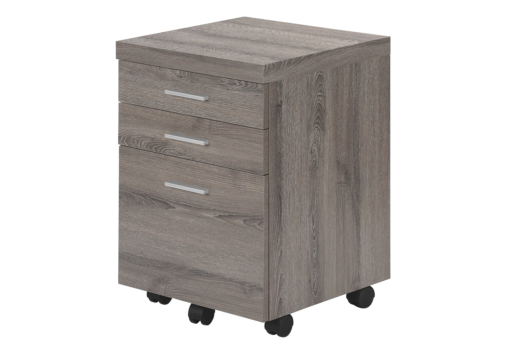 Modern Brown Laminate Rolling File Cabinet