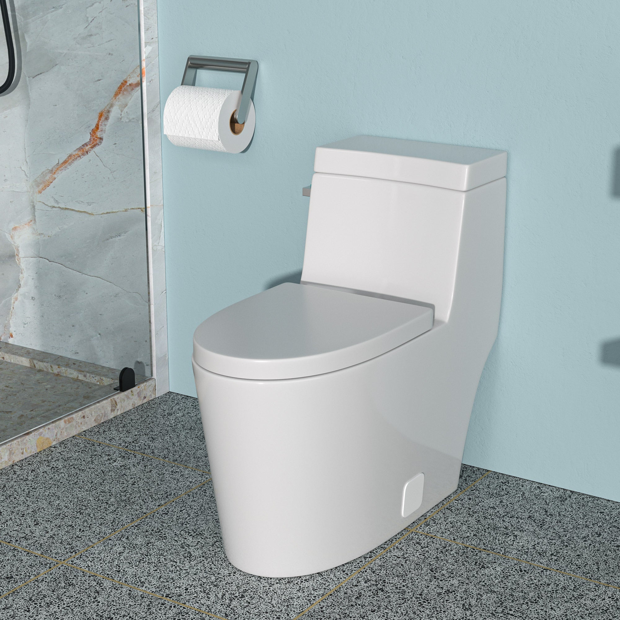 Ceramic One-Piece Toilet: Single Flush, Soft Close