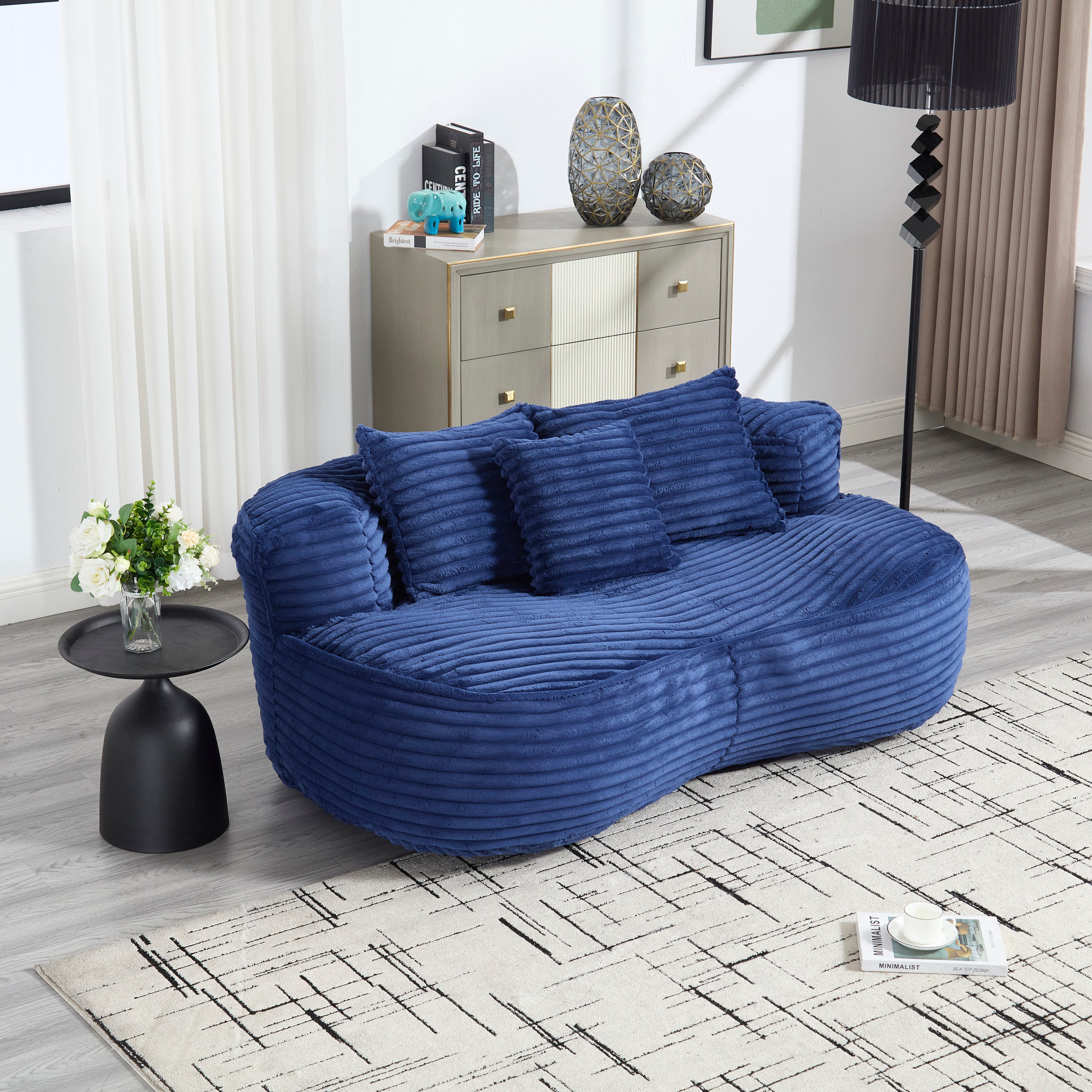 Navy Bean Bag Chair: Durable & Comfortable Lounger