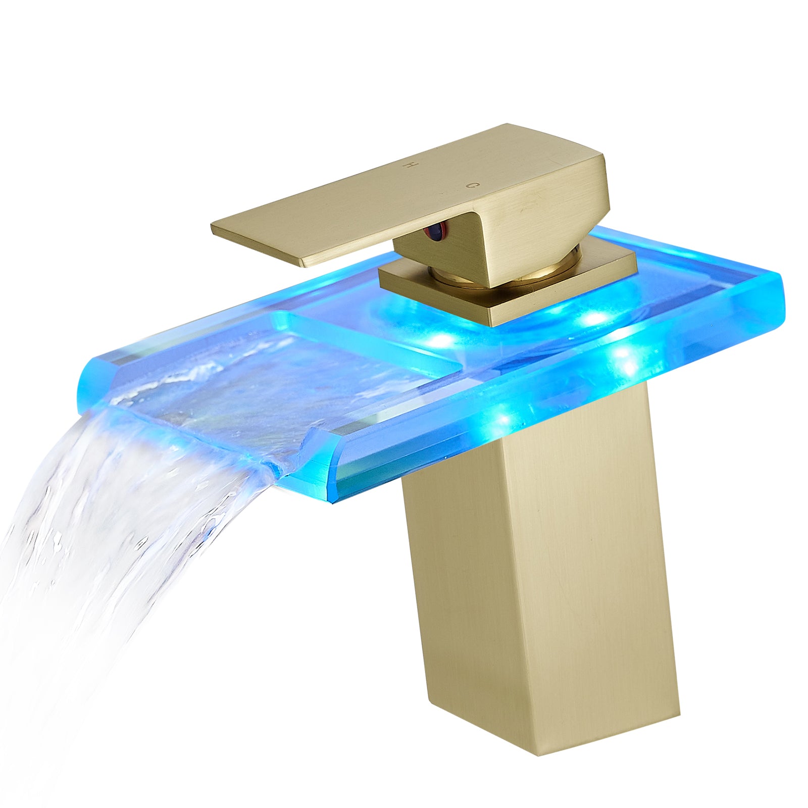 Black LED Waterfall Bathroom Faucet - 3 Colors