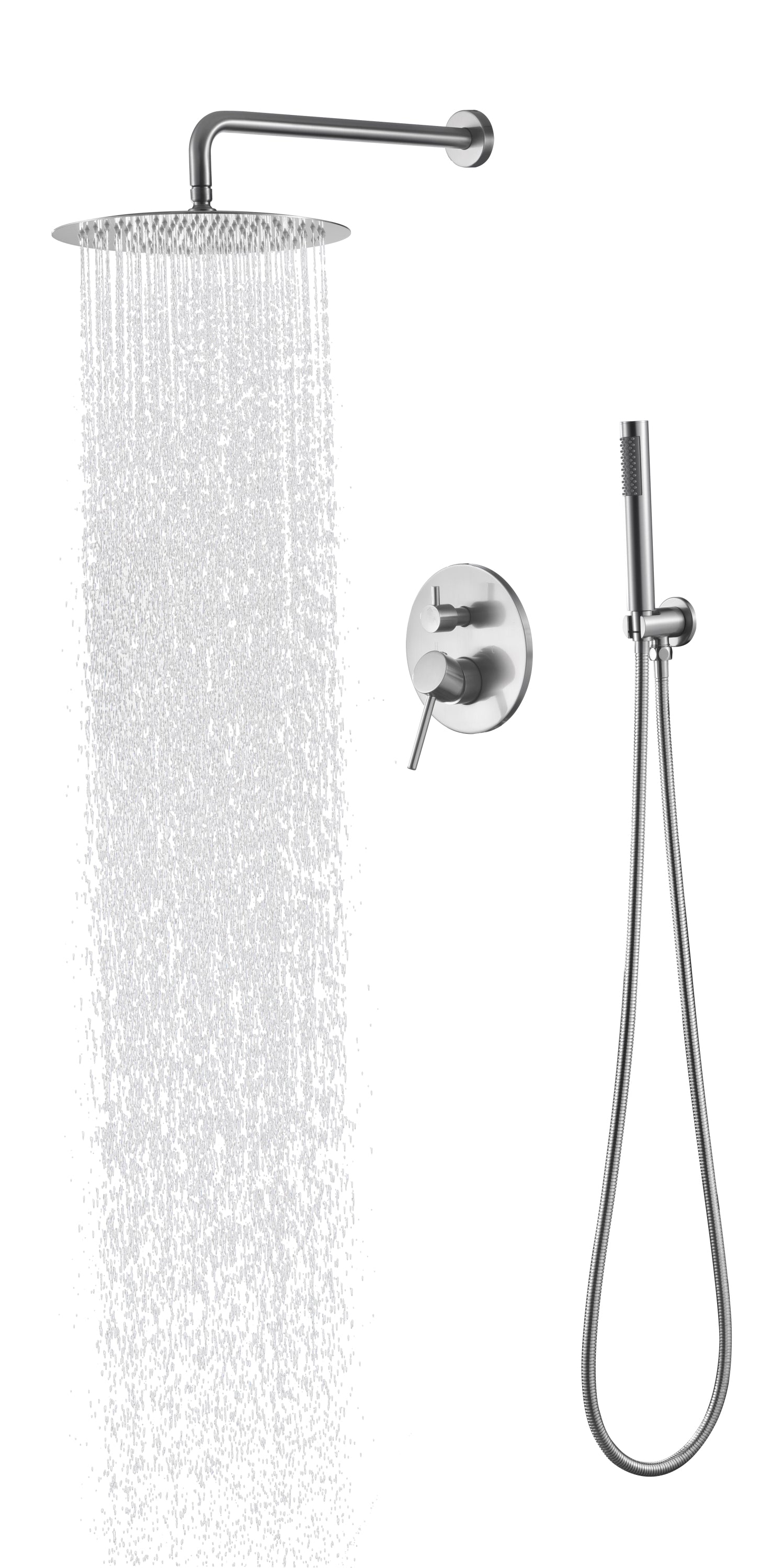 Brushed Gold Shower System: High Pressure Rain Shower Set