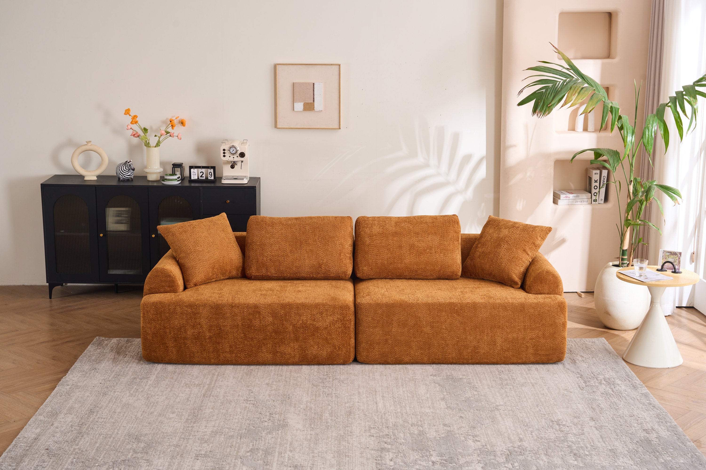 LY-024OR Sofa: 4-Seater Crochet Couch