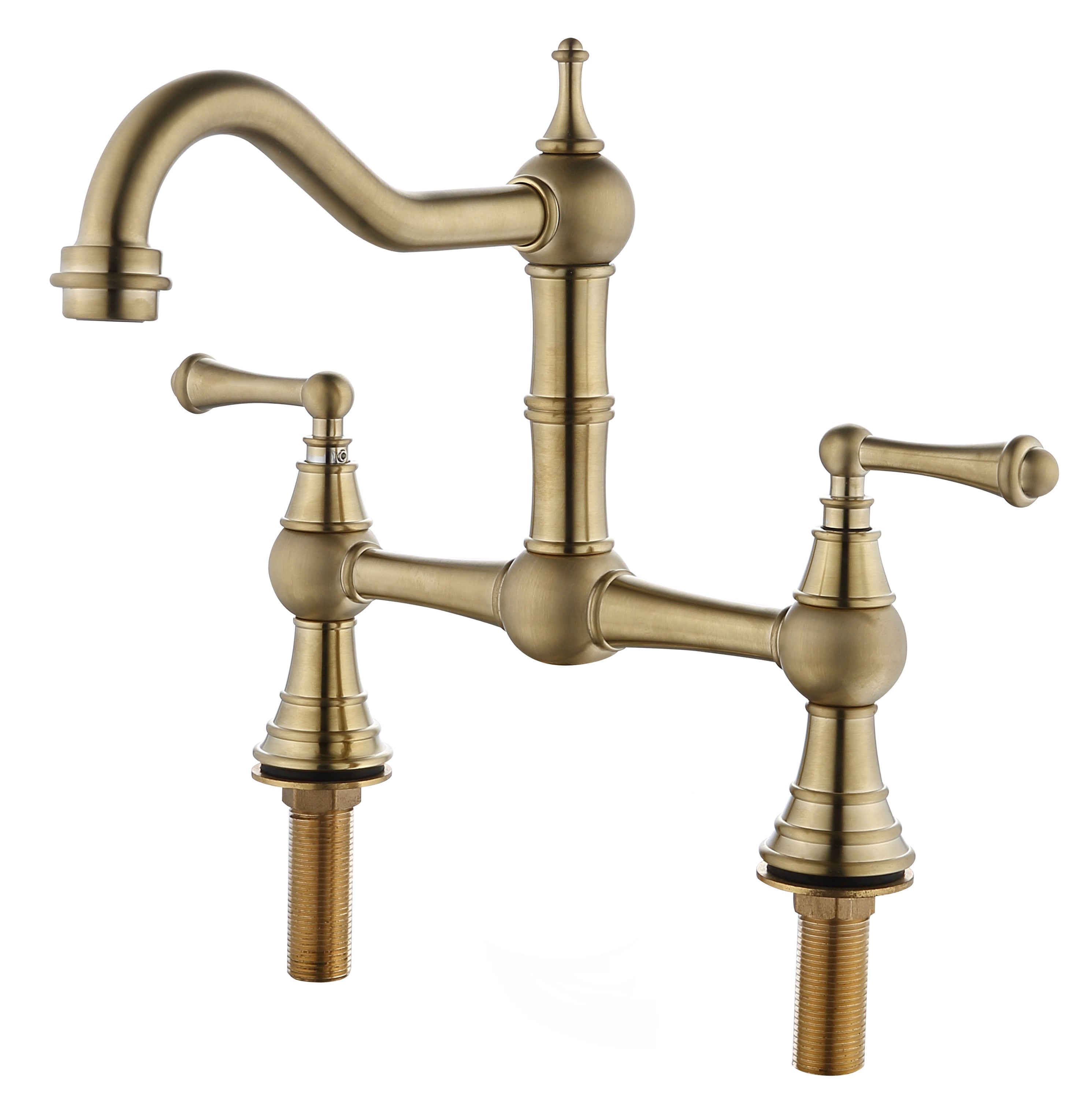 Traditional Kitchen Faucet: Double Handle Widespread