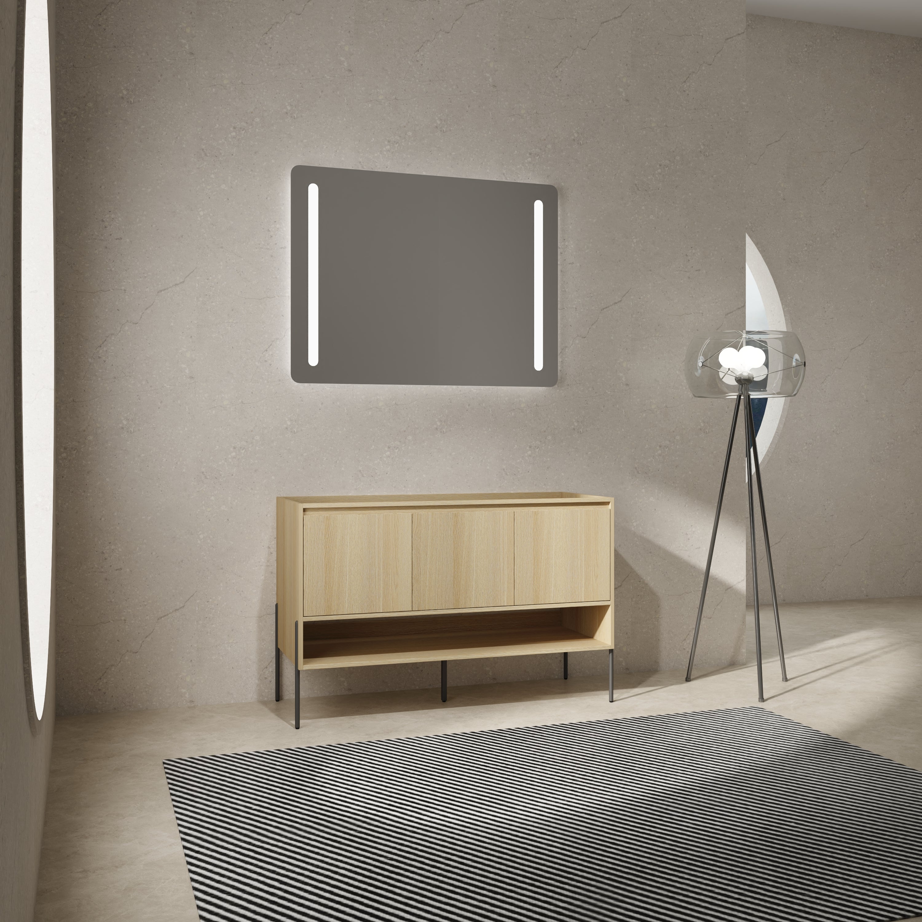 48" Freestanding Bathroom Vanity: 3 Soft-Close Doors