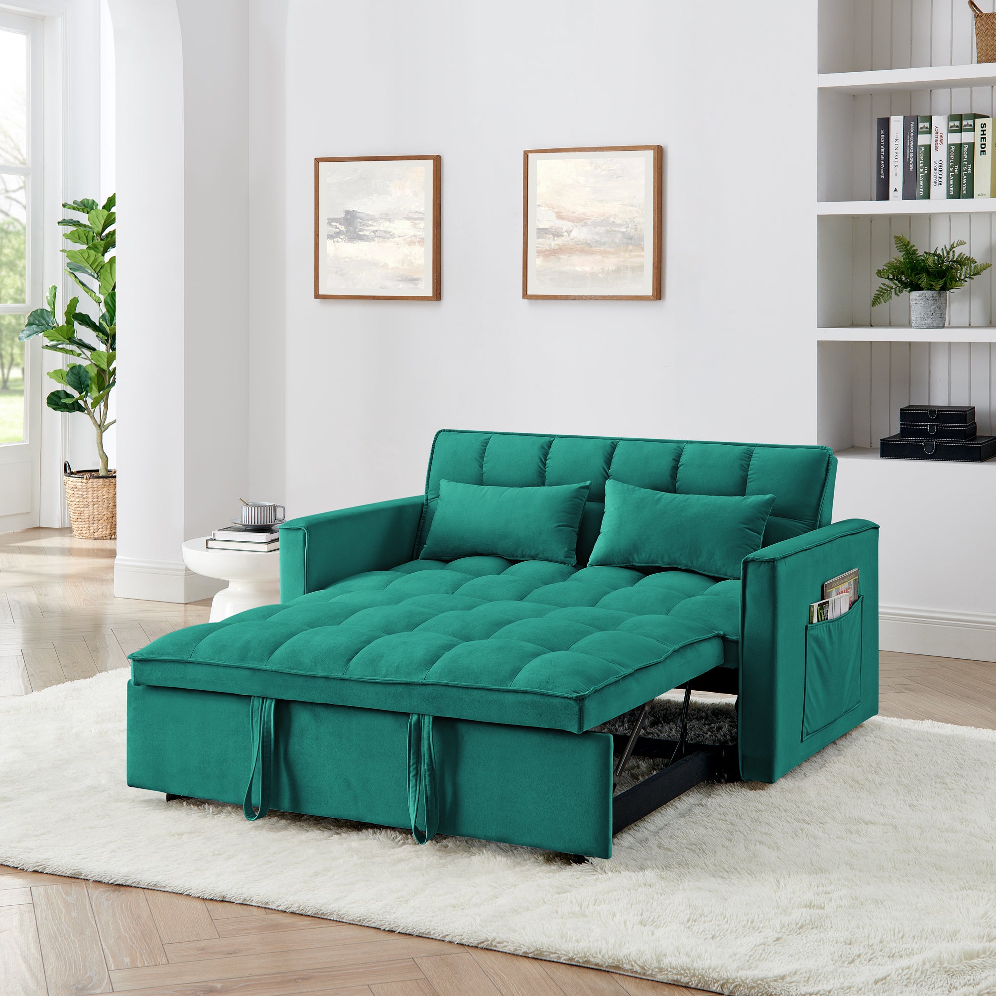 Foldable Sofa Bed (54.33", Green) - Versatile & Modern