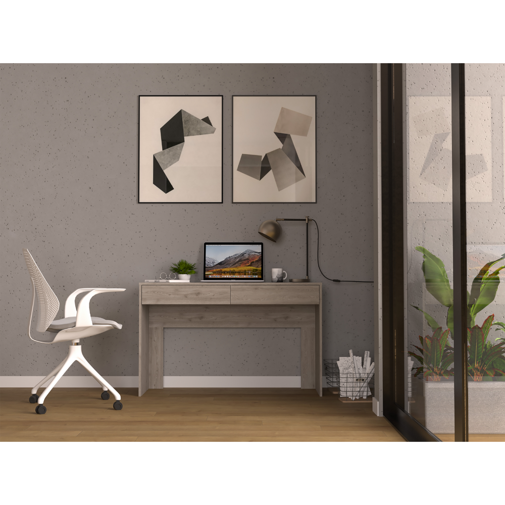 Light Gray Desk w/ 2 Drawers | Writing Desk