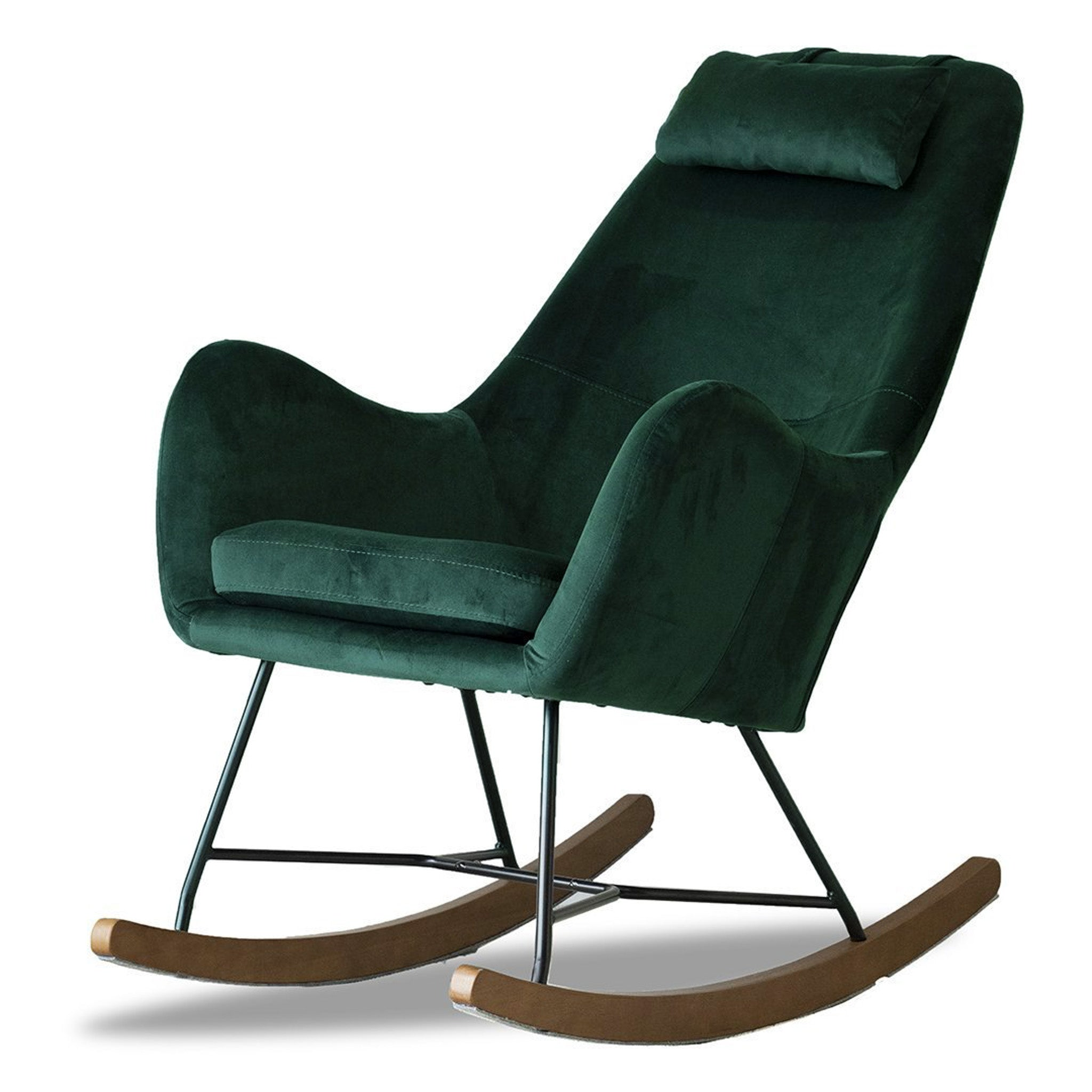 Chelsea Green Velvet Rocking Chair: Luxurious Comfort