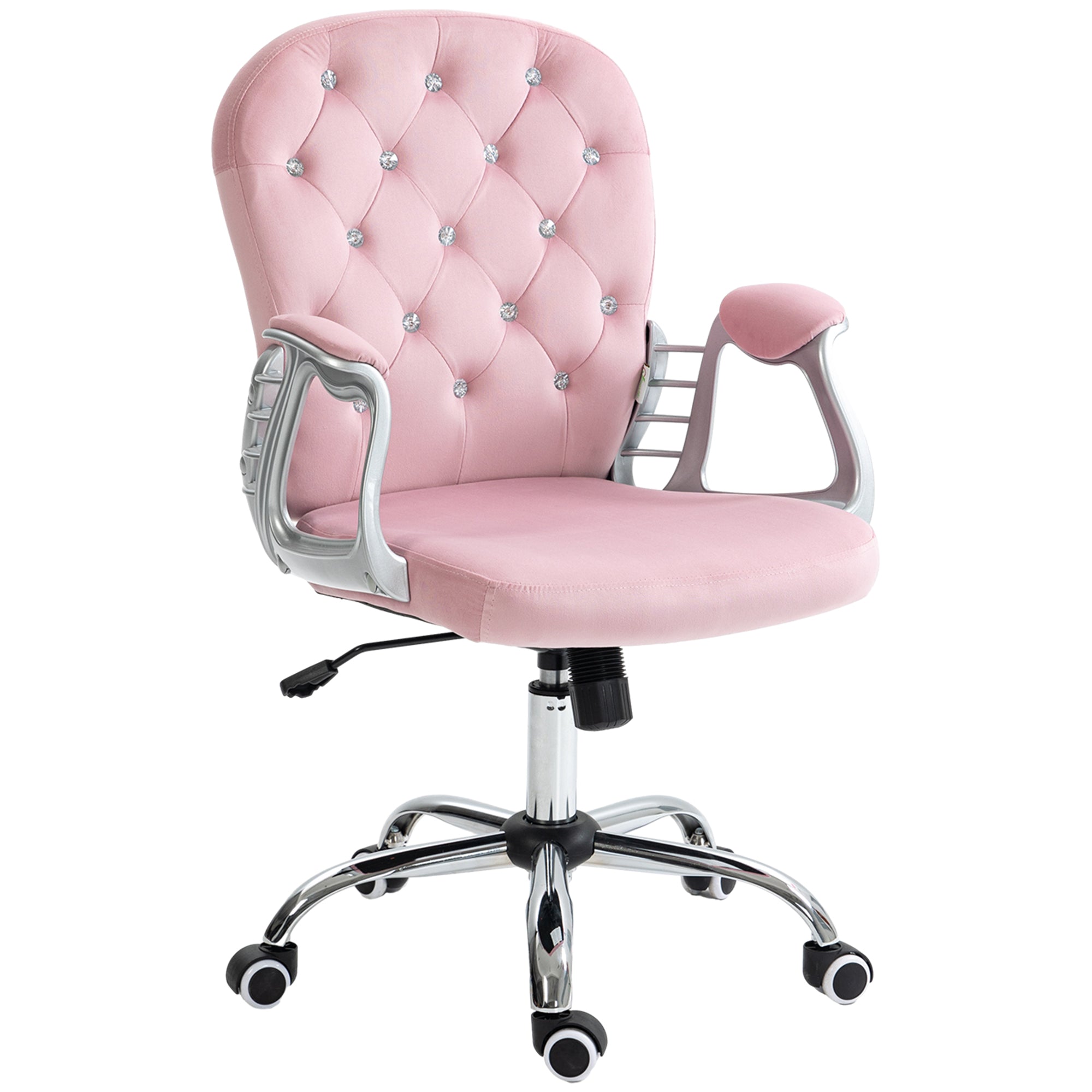 Velvet Office Chair, Pink, Tufted Desk Chair
