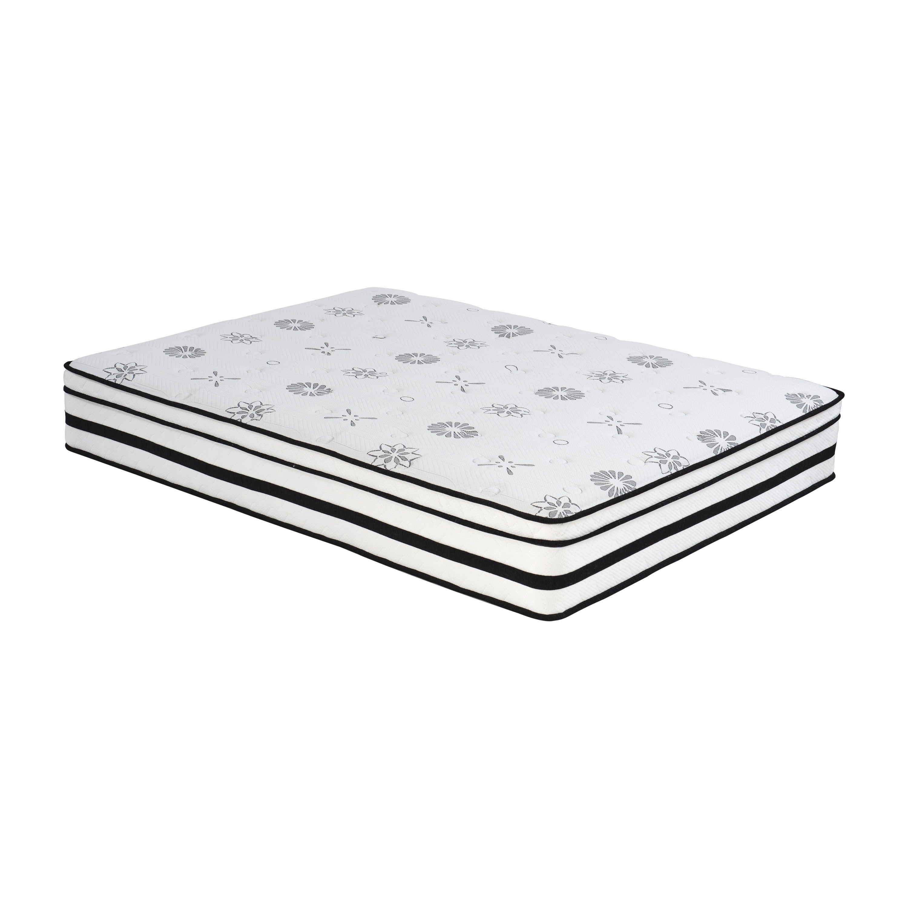 Plush Queen Mattress: Hybrid, Breathable, White