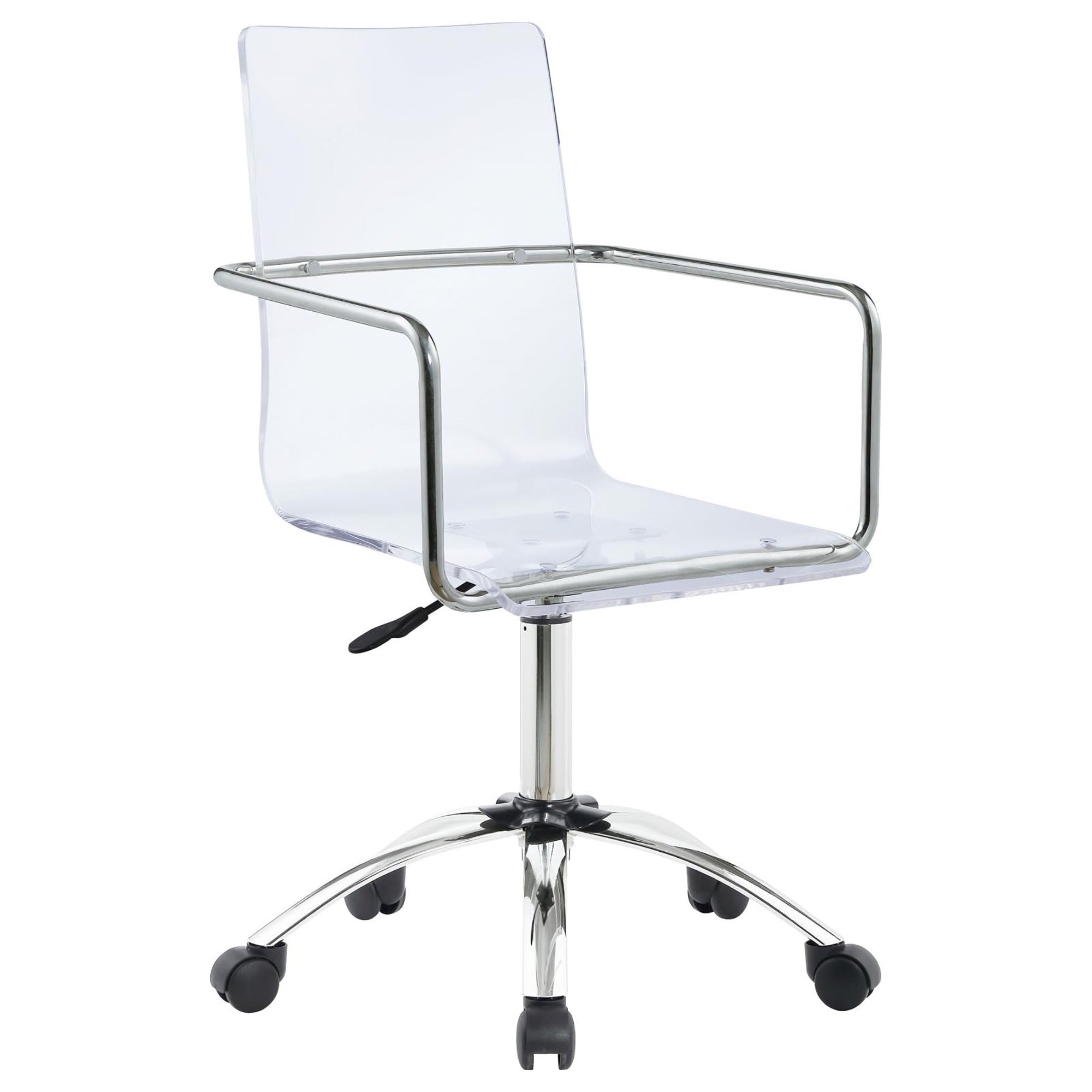 Clear Acrylic Office Chair w/ Casters | Chrome Base