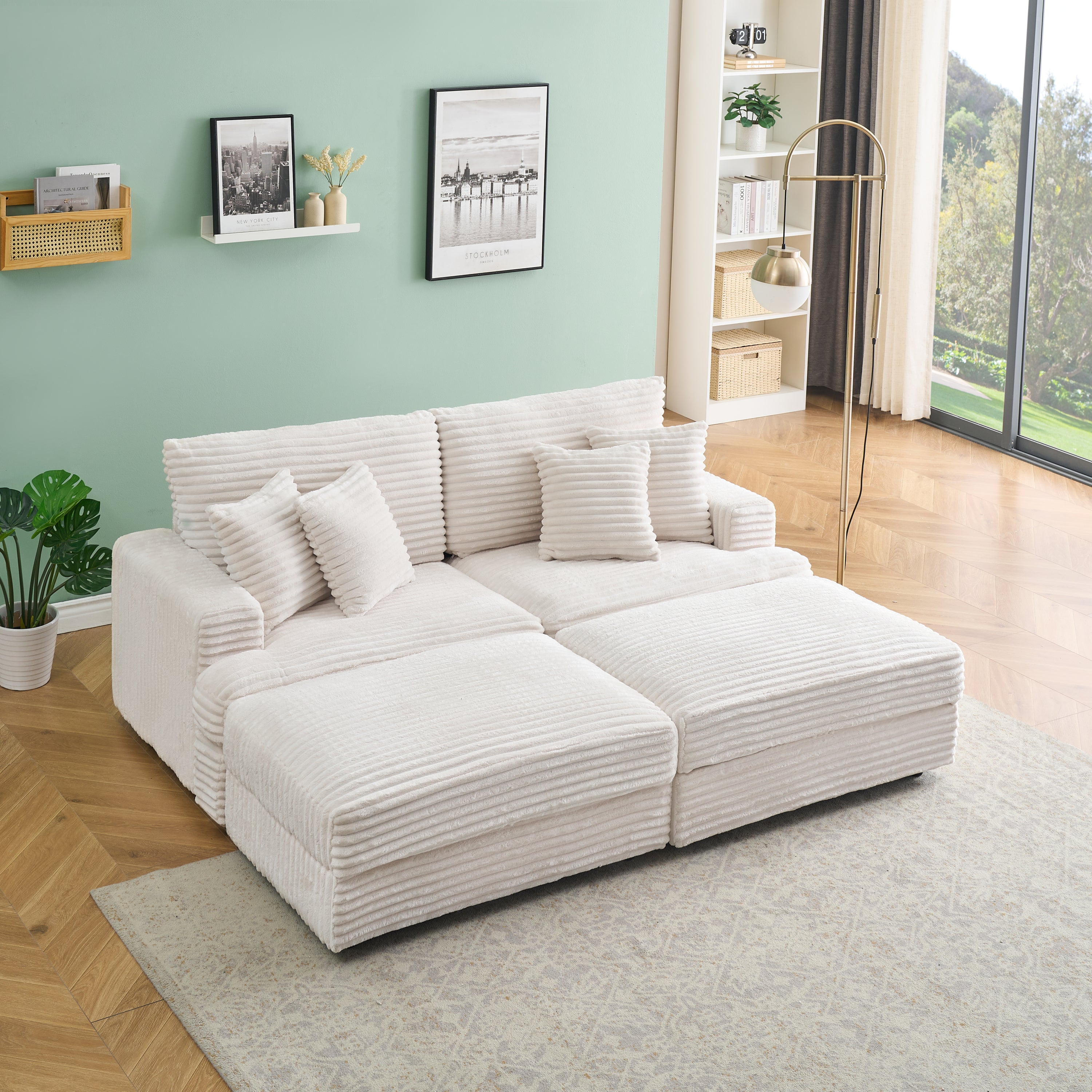Beige Corduroy Sofa: Style & Storage