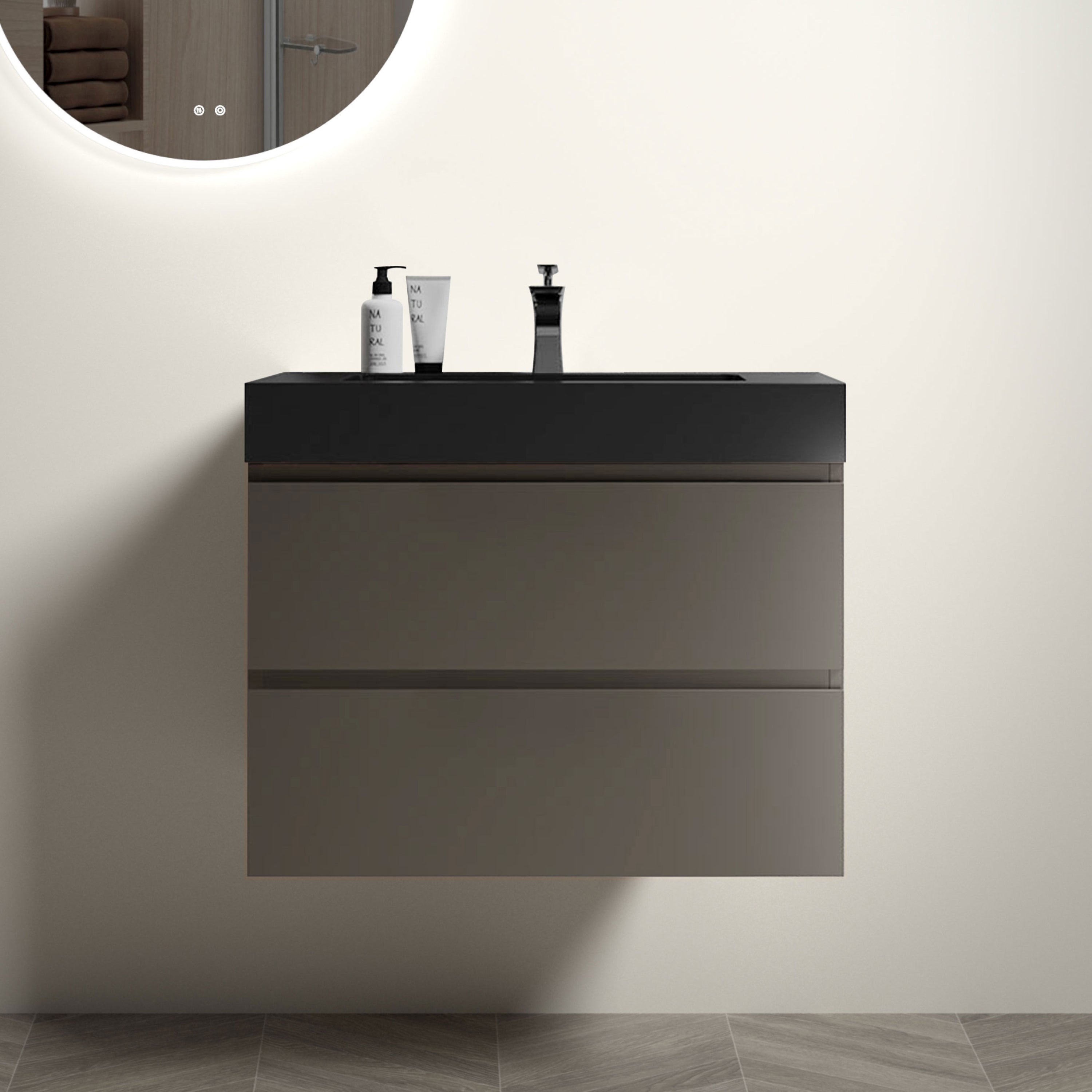 Alice 30" Gray Floating Bathroom Vanity