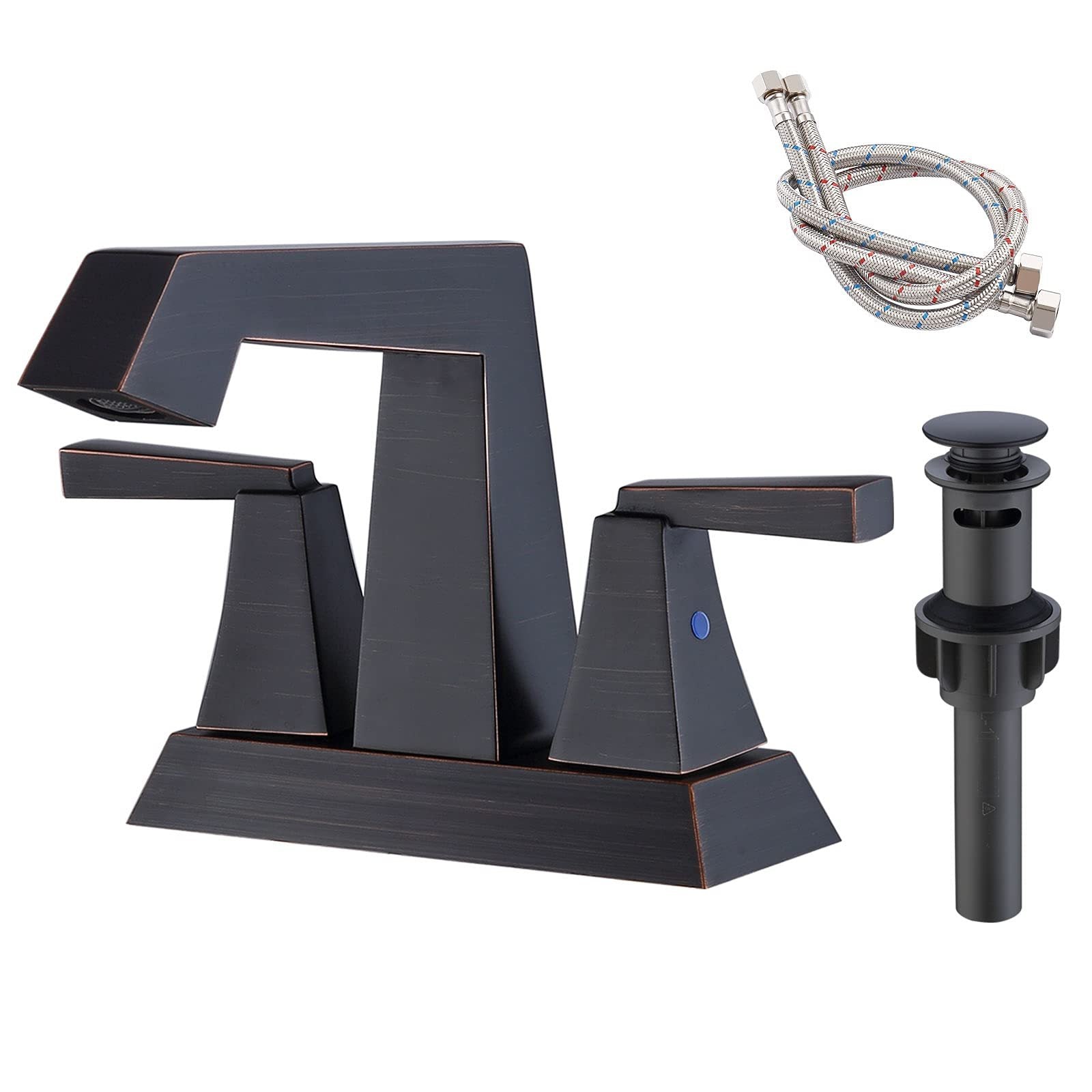Oil Rubbed Bronze Bathroom Faucet, 4" Centerset