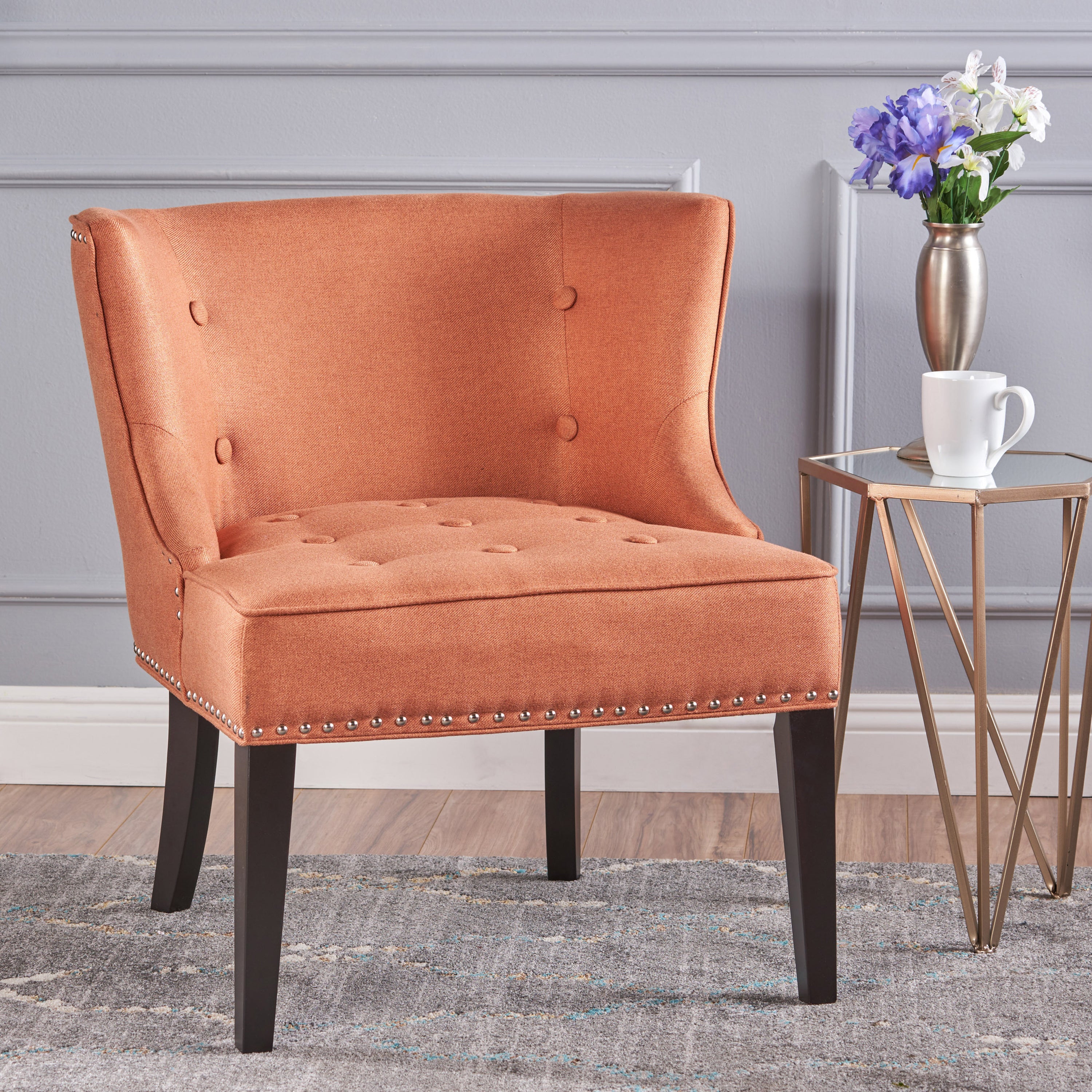 Orange Fabric Occasional Chair