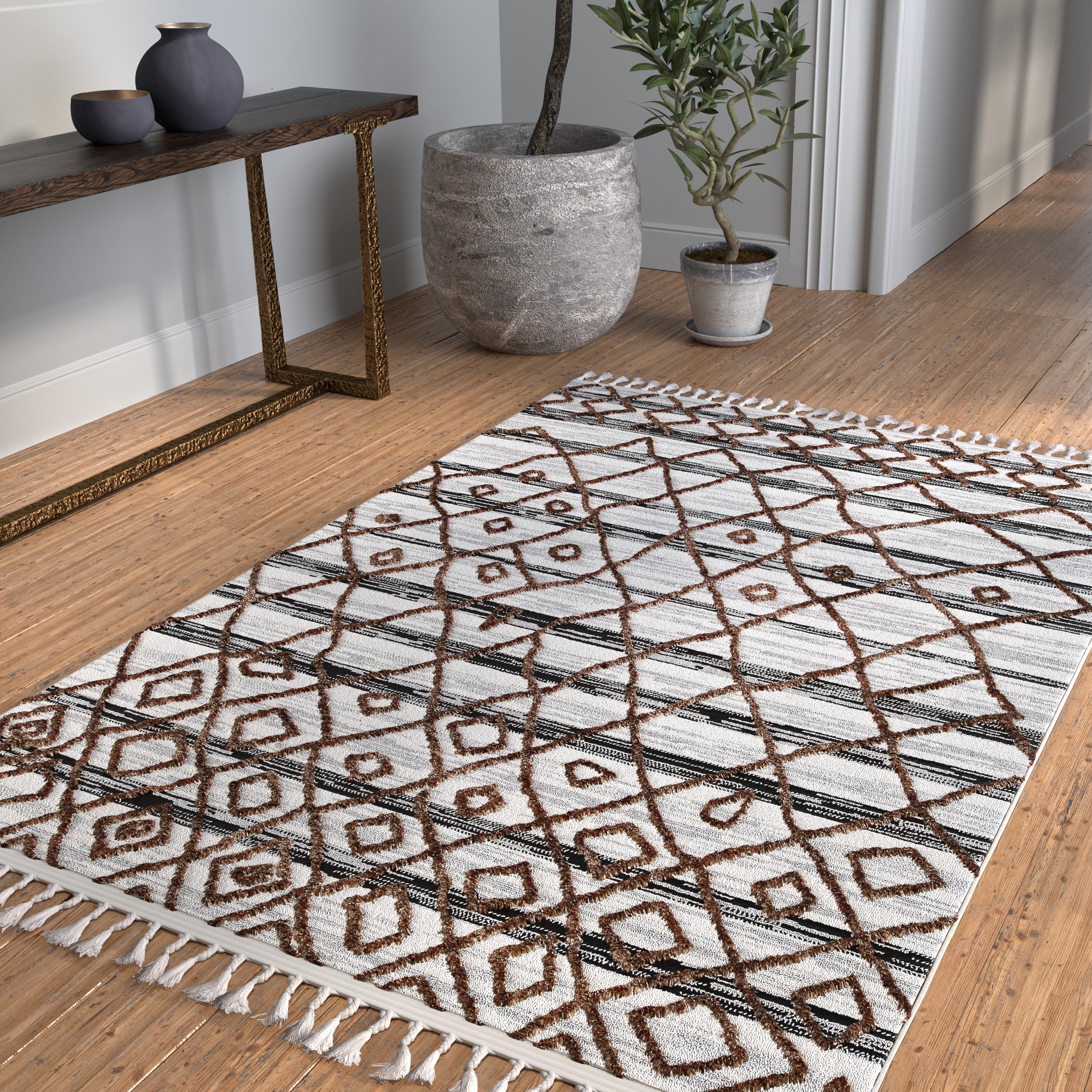 8x10 White & Black Polyester Rug: Directions