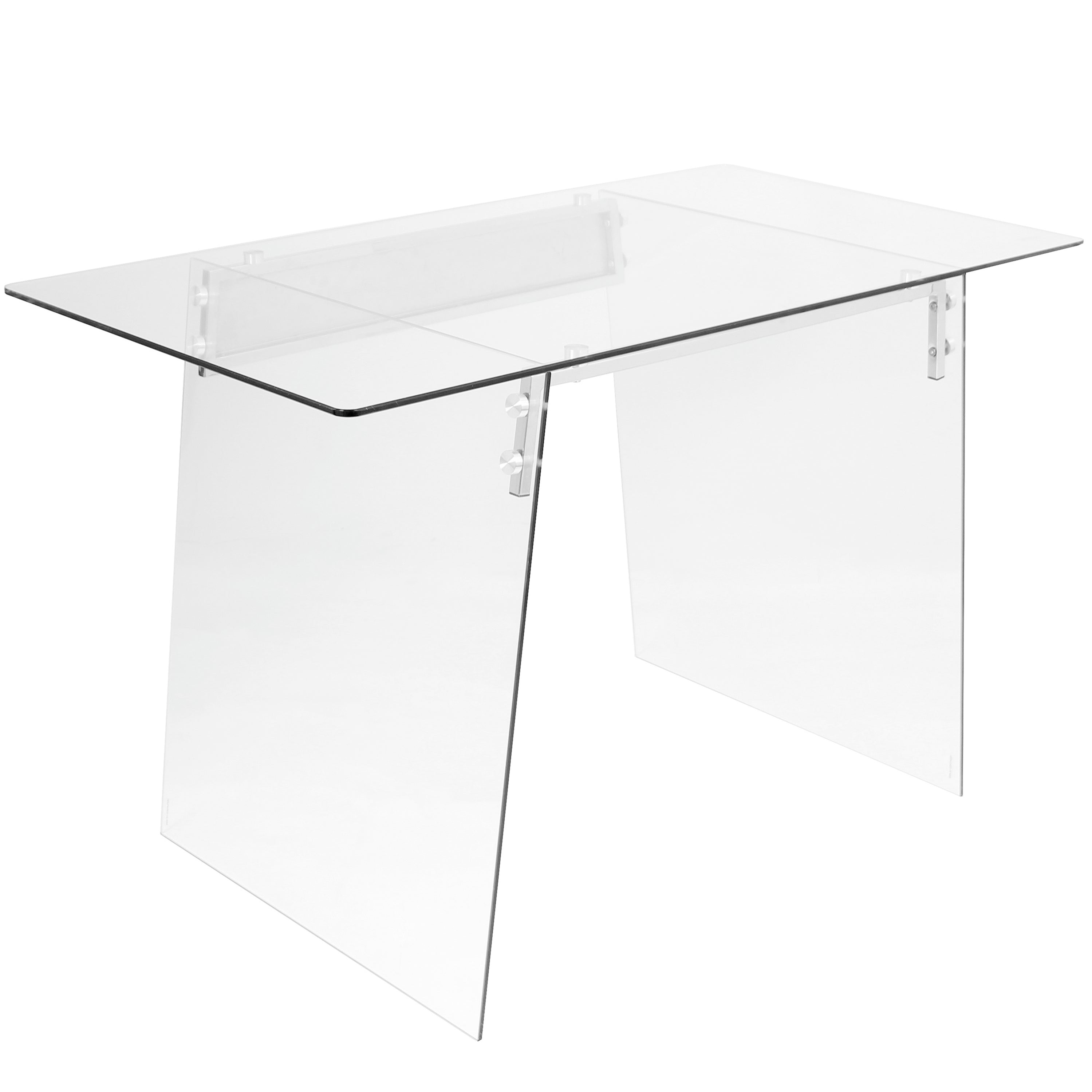 Glacier Desk: Clear & Chrome Modern Desk | LumiSource