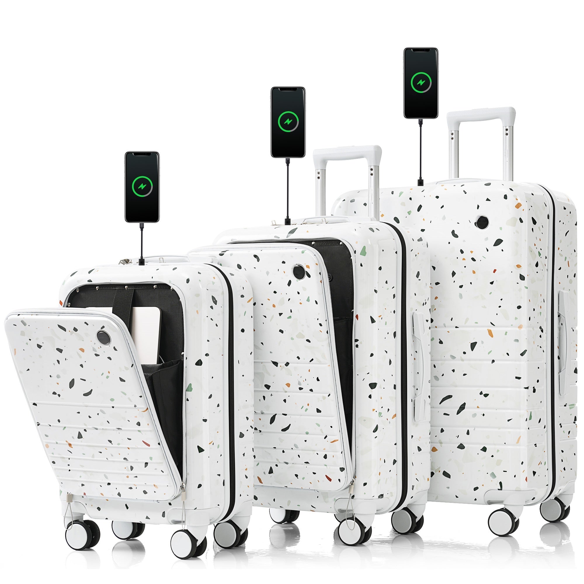 Carry-on Luggage Set: 20/24/28 Inch, USB Port