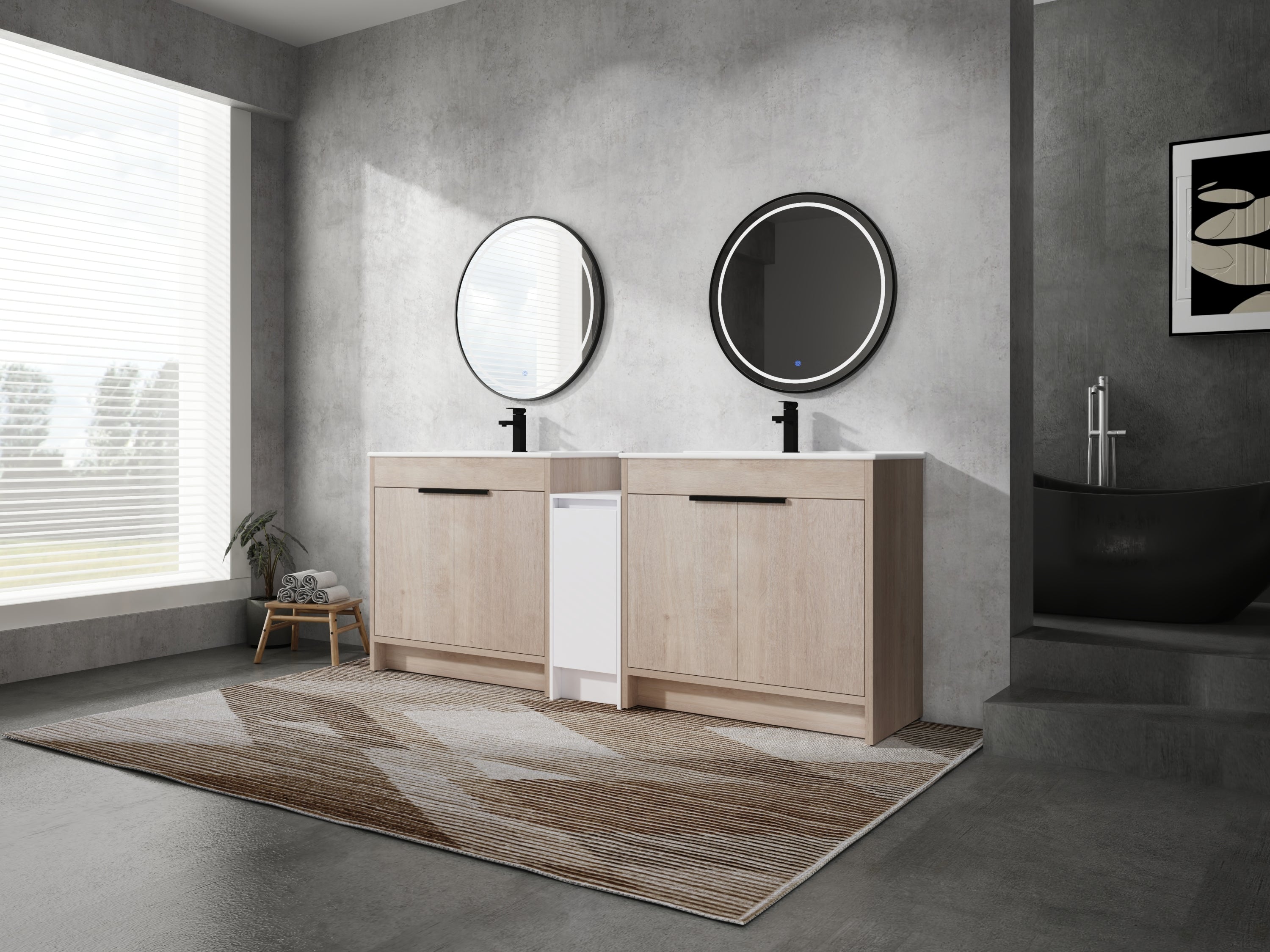 84" Freestanding Bathroom Vanity with Sink & Cabinets