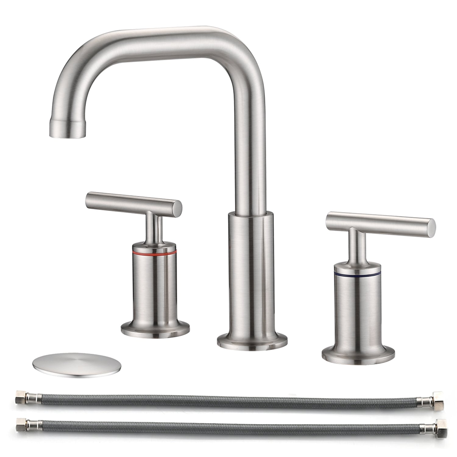 Brushed Nickel 8" Widespread Bathroom Faucet