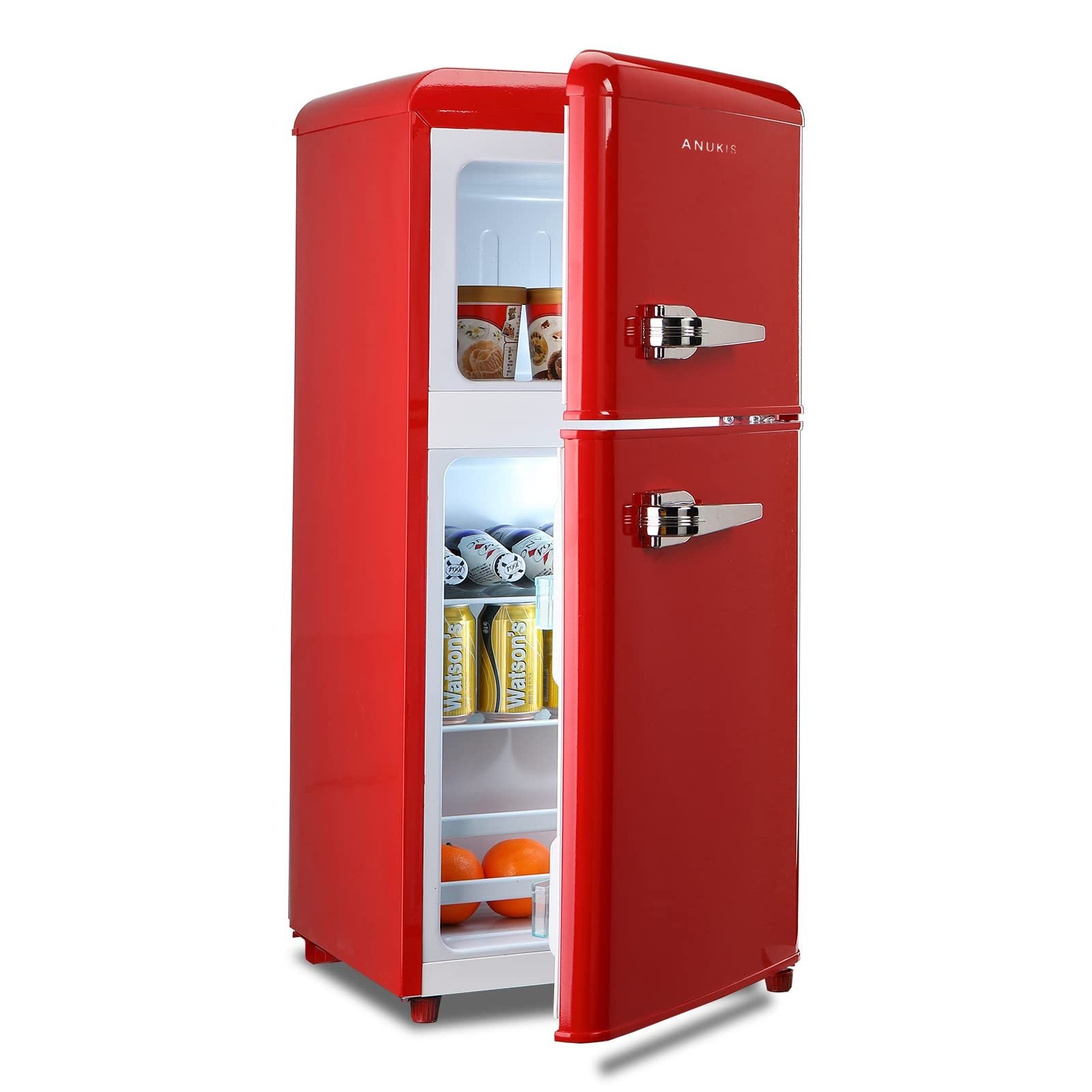 Compact Mini Fridge with Freezer - Red