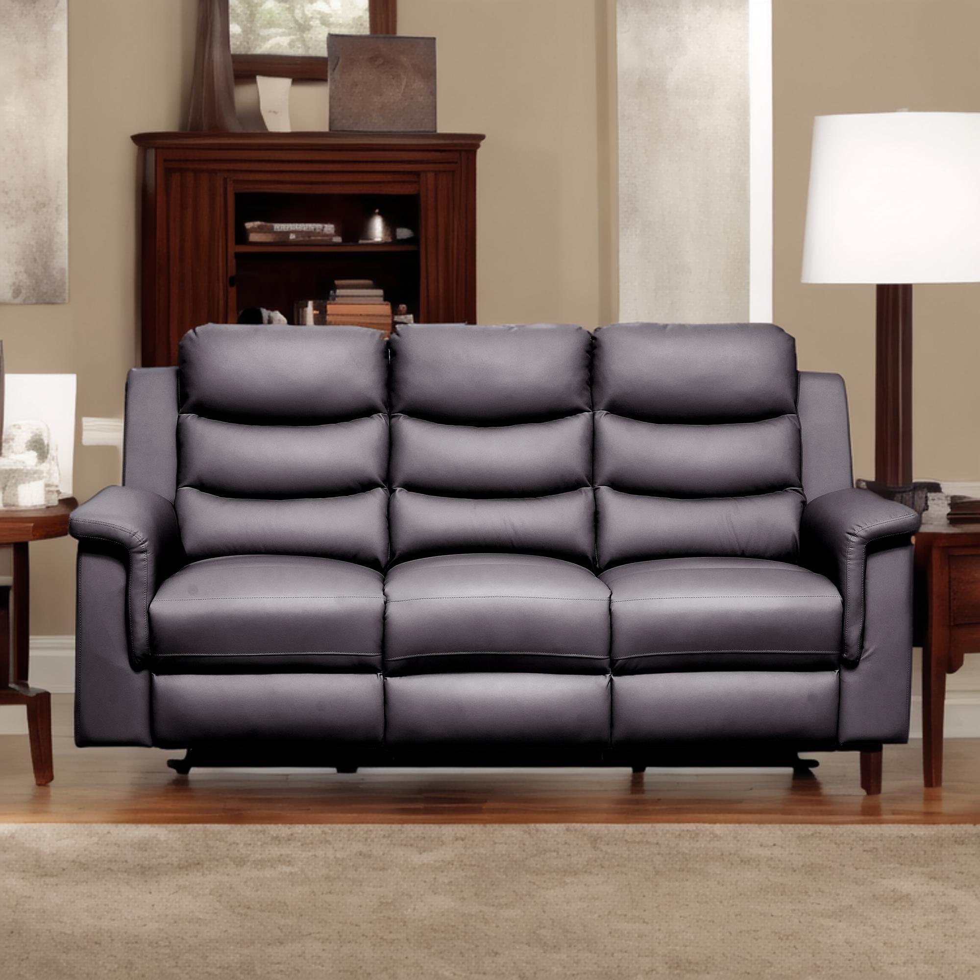 Black Reclining Sofa Cover with Console