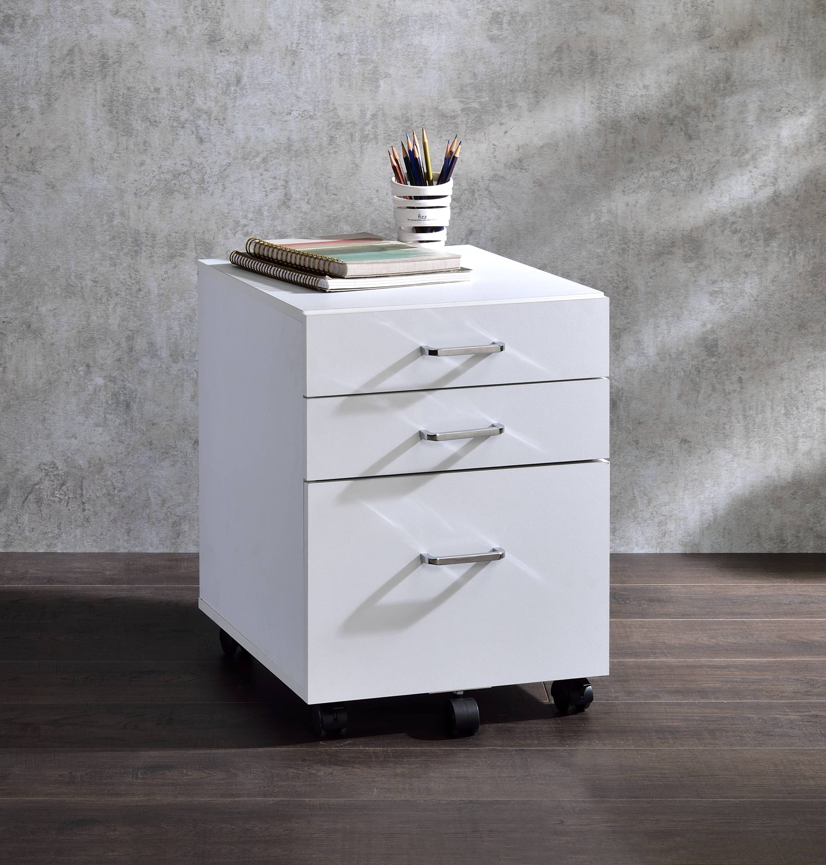 Tenno's White & Chrome File Cabinet