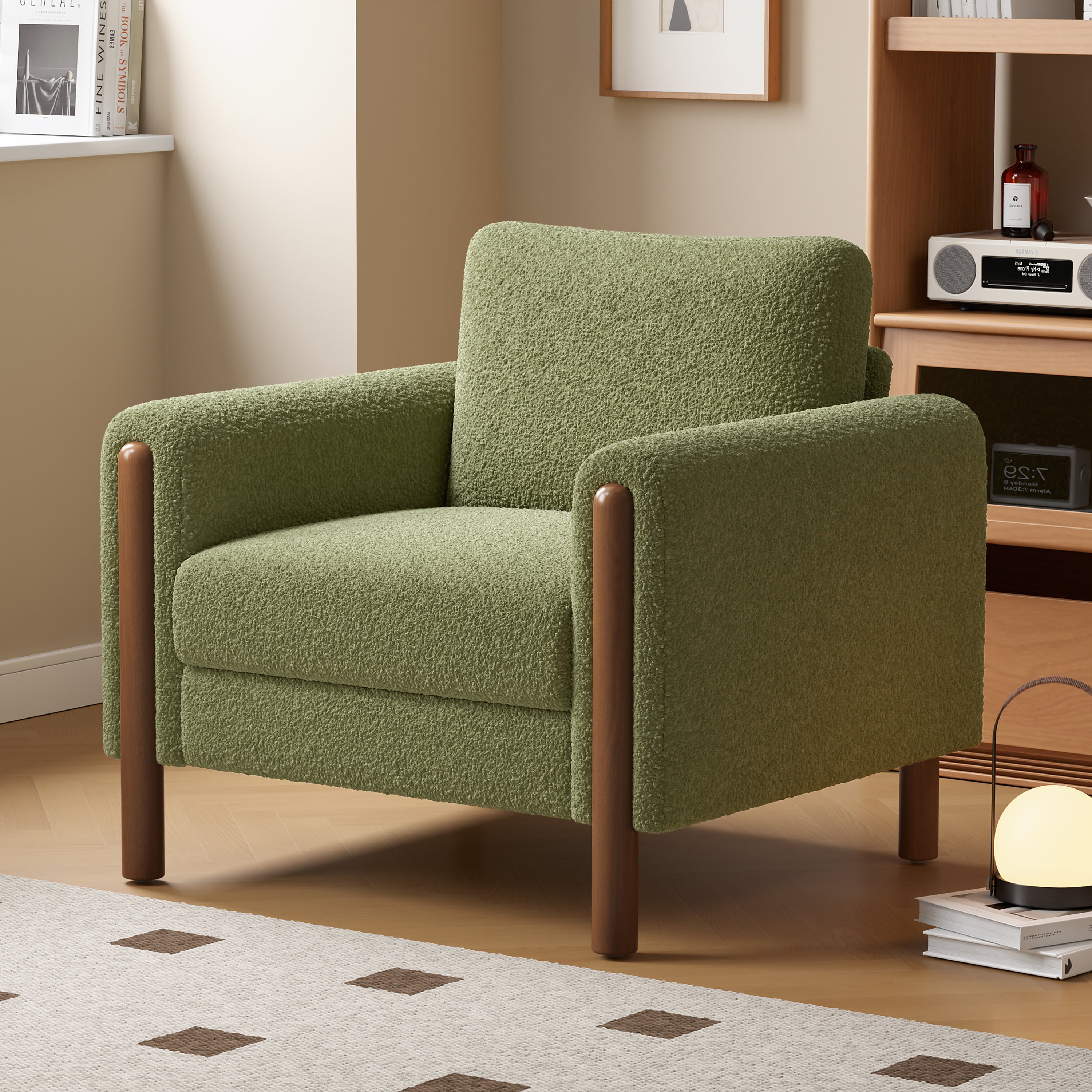 Oversized Green Accent Chair | Upholstered Sofa