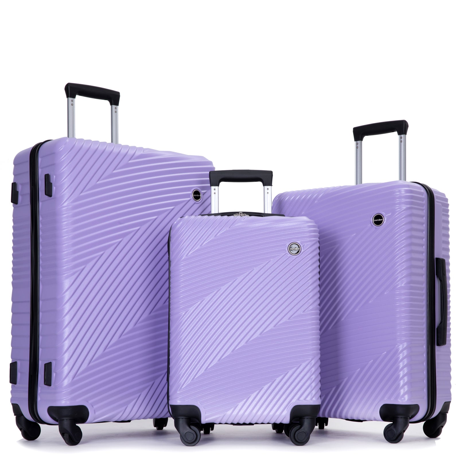 Lightweight Purple 3-Piece Luggage Set w/Spinner Wheels