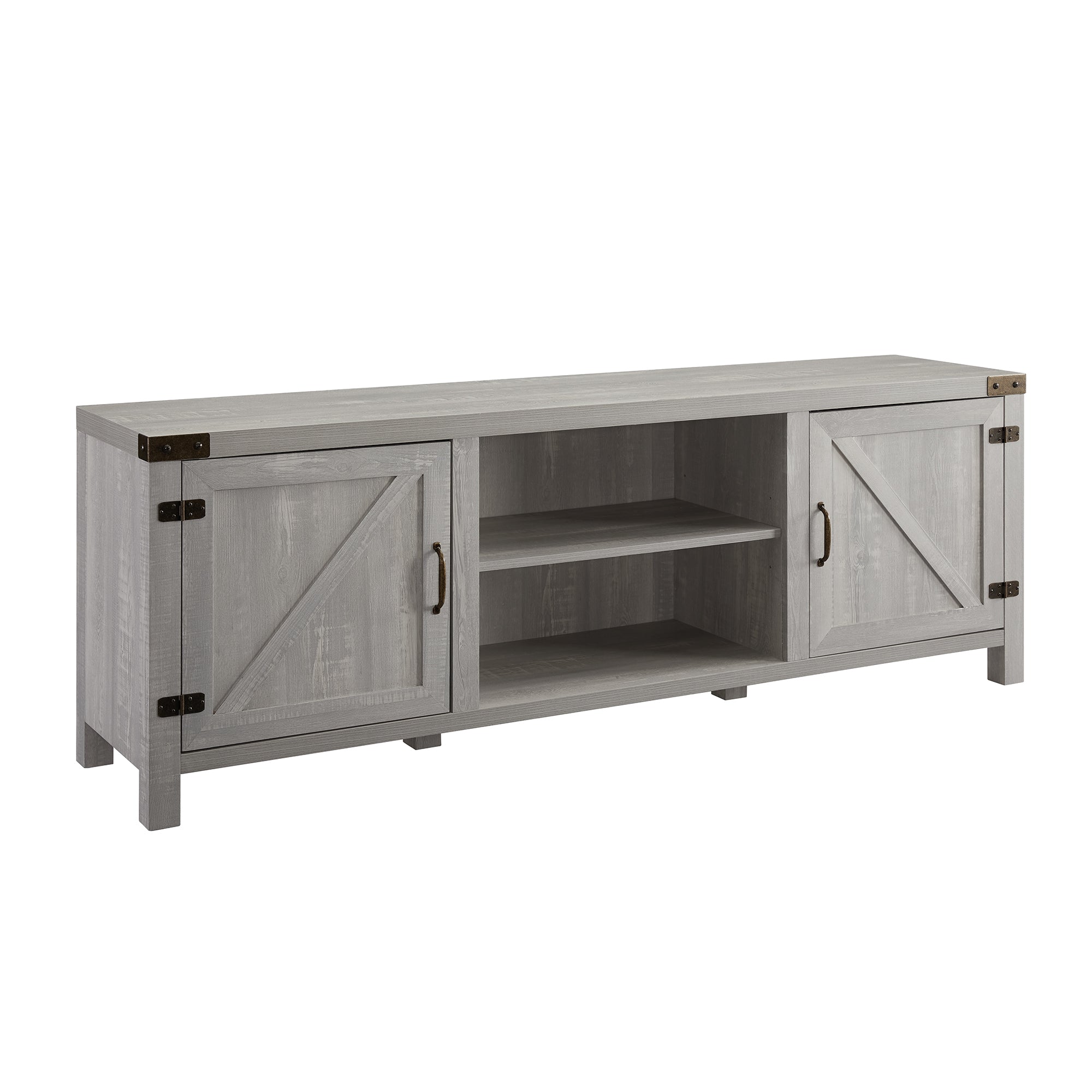 Rustic Farmhouse 70" TV Stand for 80" TVs - Stone Grey