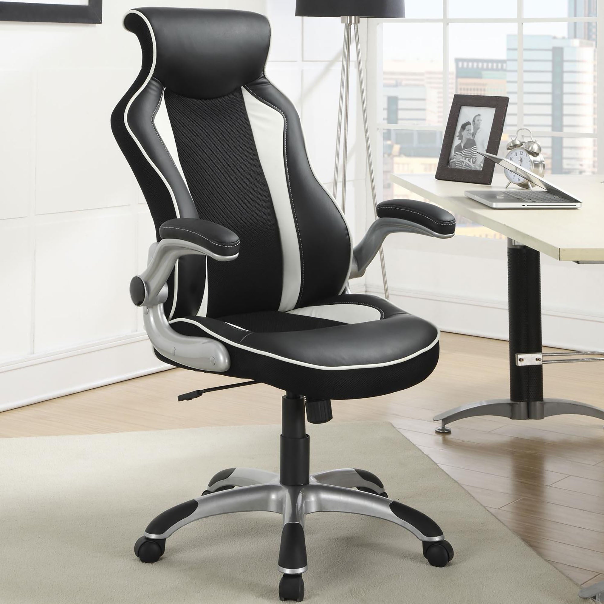 Black & Silver Adjustable Height Office Chair