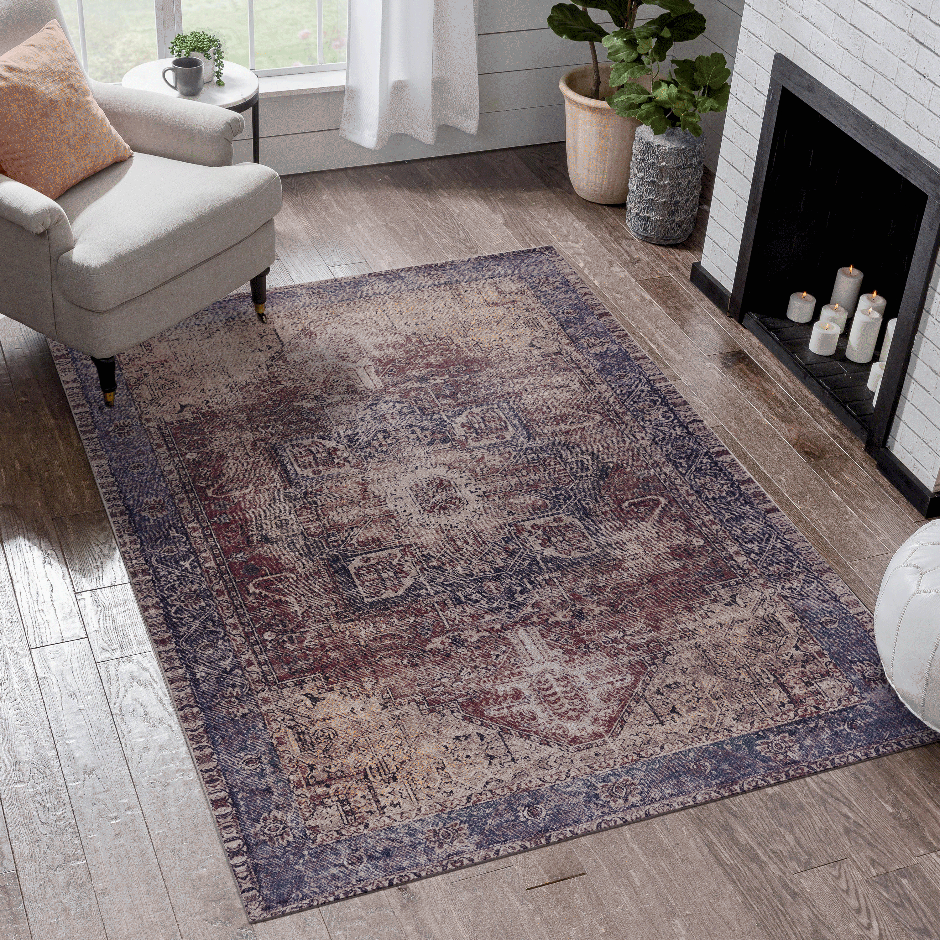 Washable 3x5 Area Rug: Pet & Kid Friendly