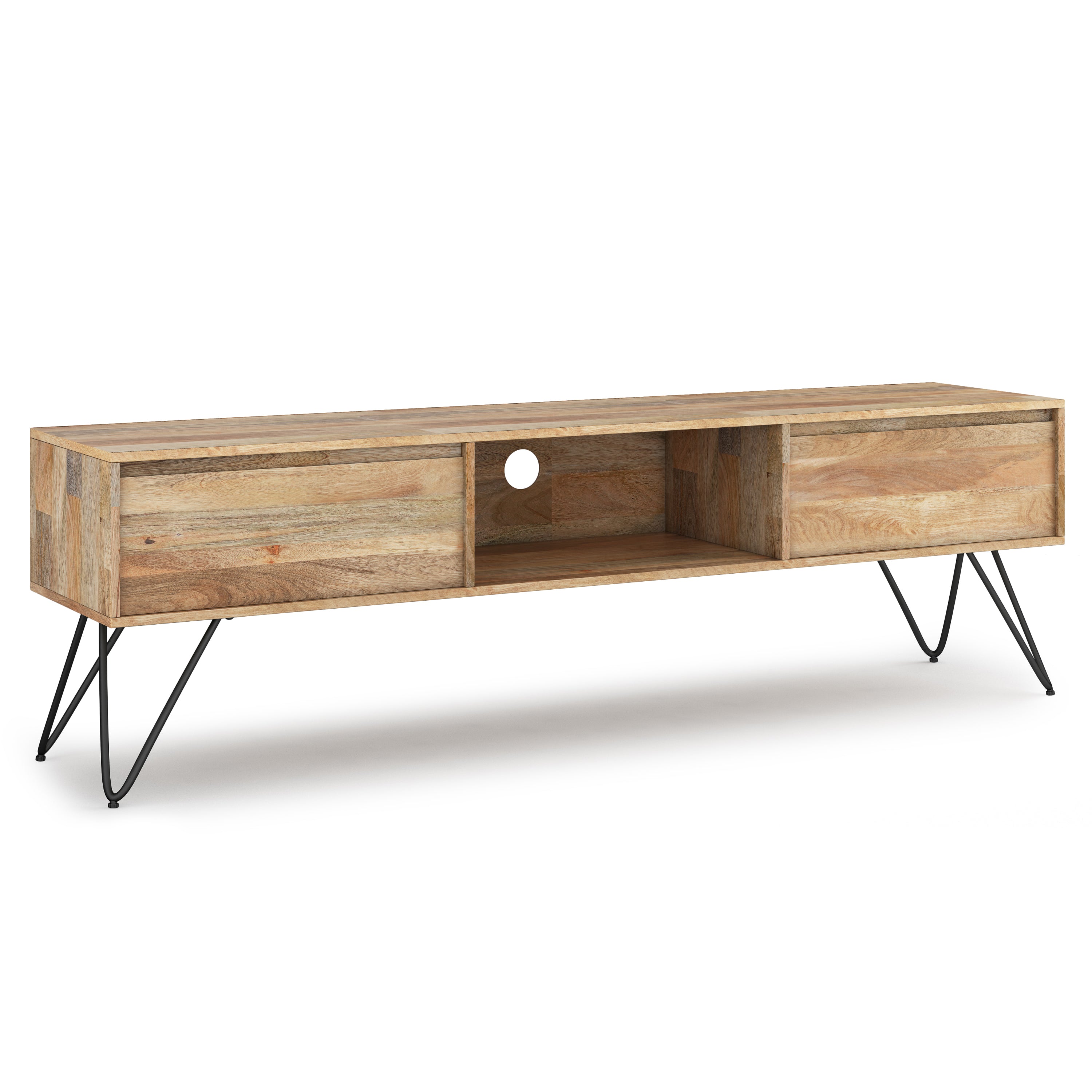 Hunter 68" TV Stand - Natural Wood Media Console