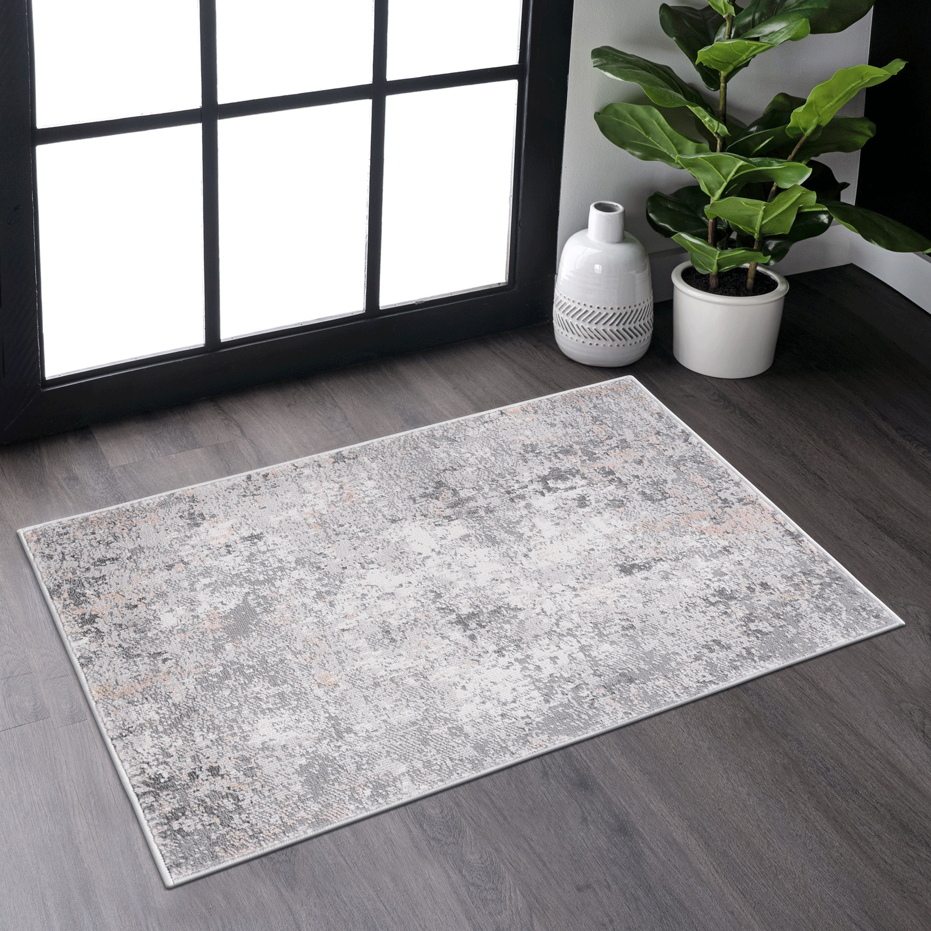 NAAR MARFI Rug: Grey Area Rug, Stain-Resistant