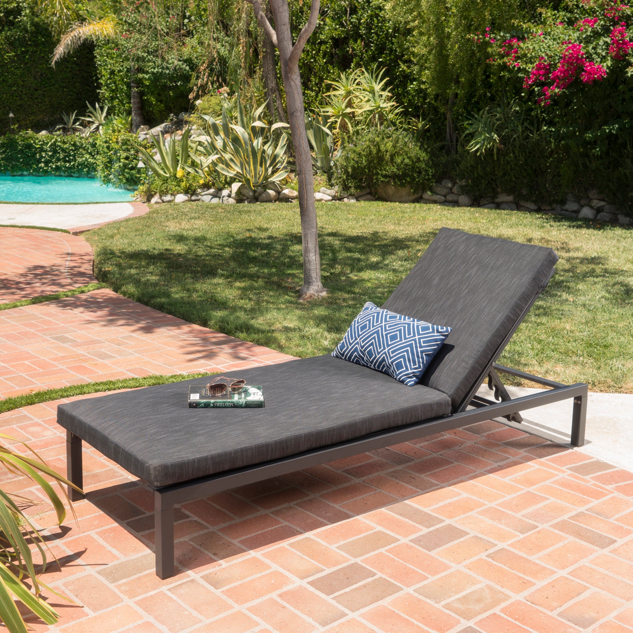 Navan Chaise Lounge - Dark Grey | Patio Furniture