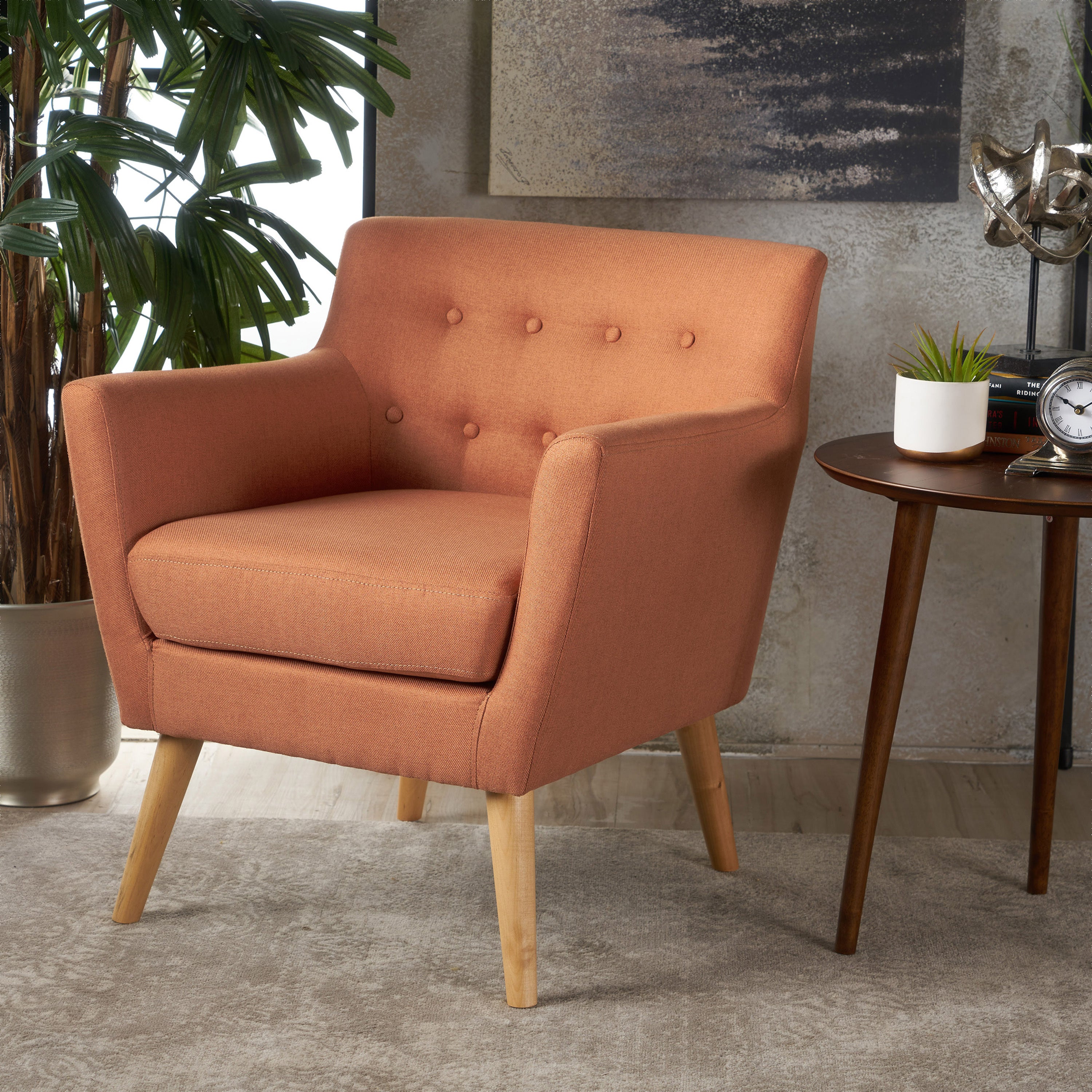 Mid-Century Modern Orange Club Chair